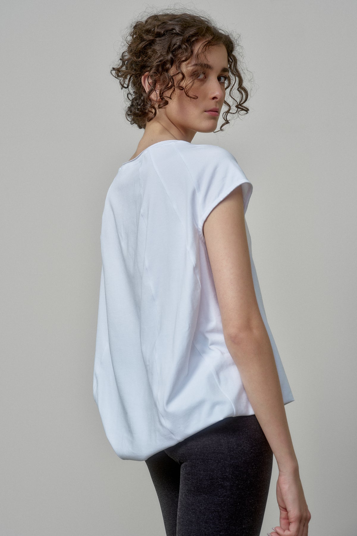 ASYMMETRICAL SLEEVE COTTON BLOUSE