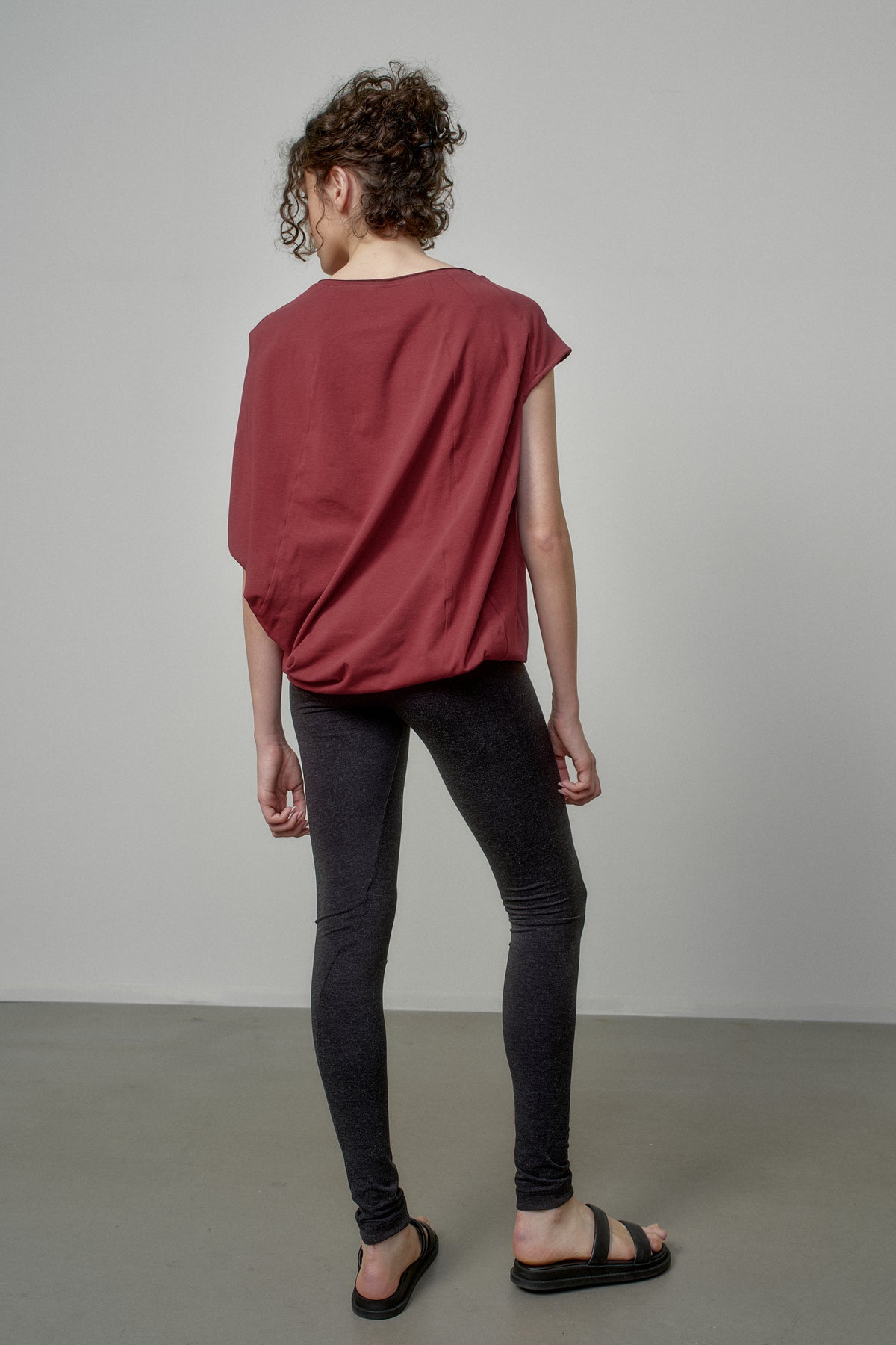 ASYMMETRICAL SLEEVE COTTON BLOUSE