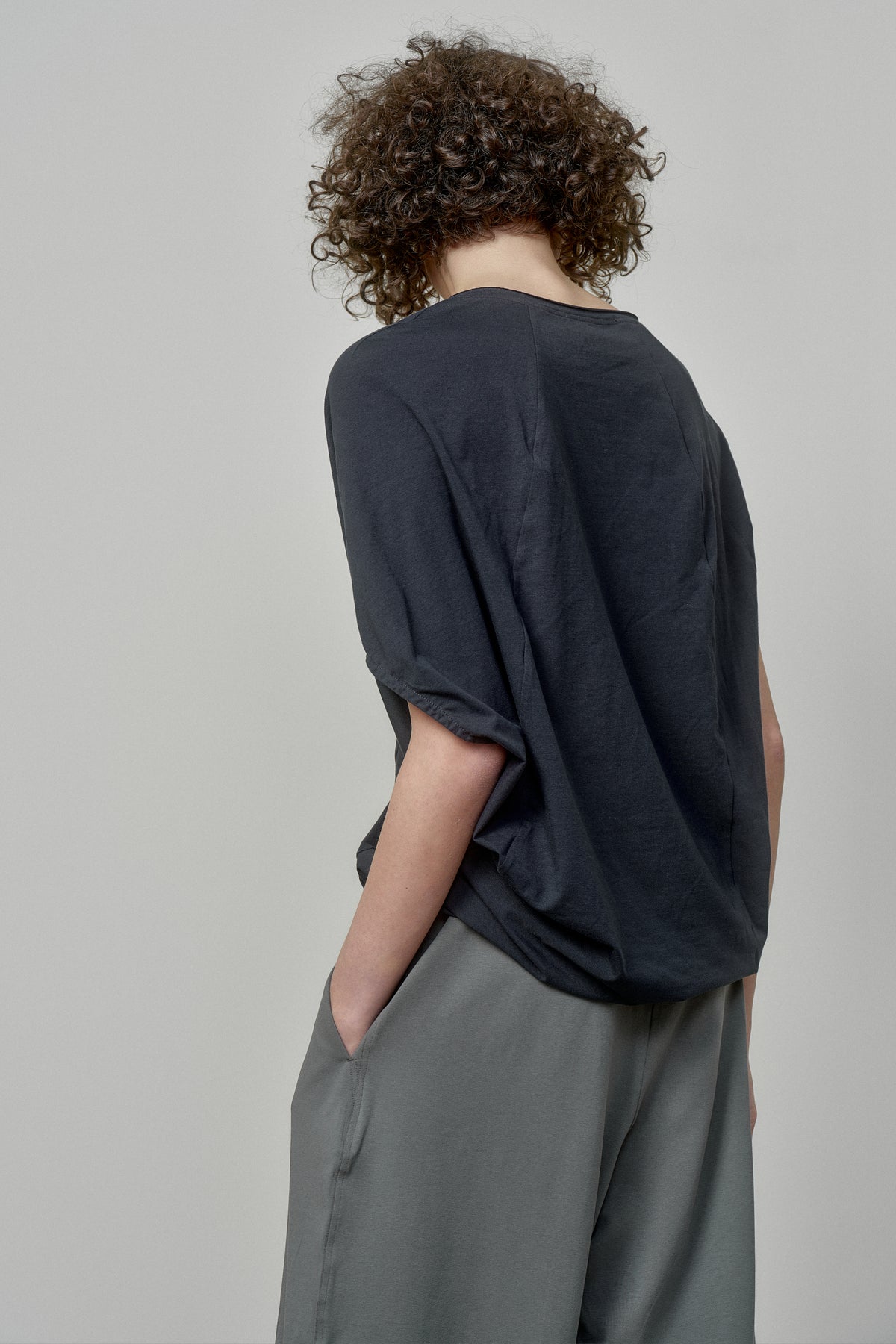 ASYMMETRICAL SLEEVE COTTON BLOUSE