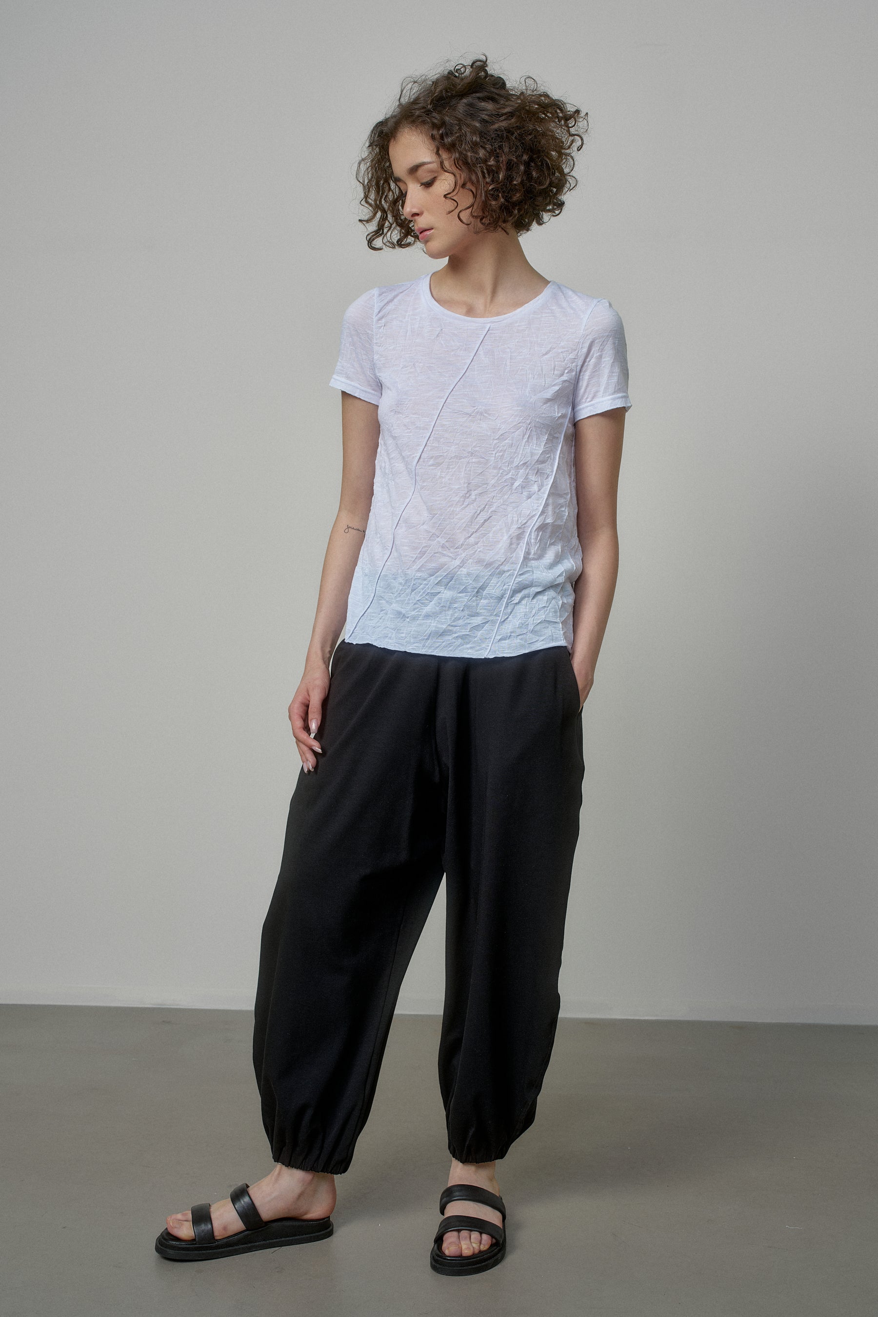 COTTON PANTS WITH ELASTIC WAIST AND CUFFS