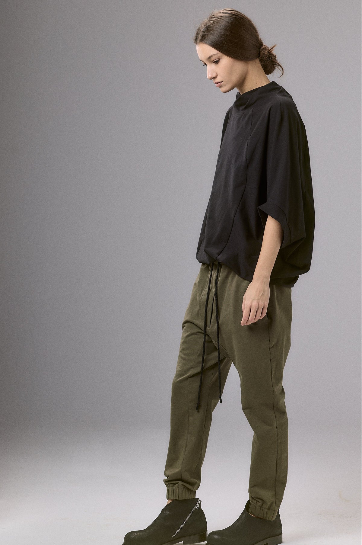 ASYMMETRICAL SLEEVE COTTON BLOUSE