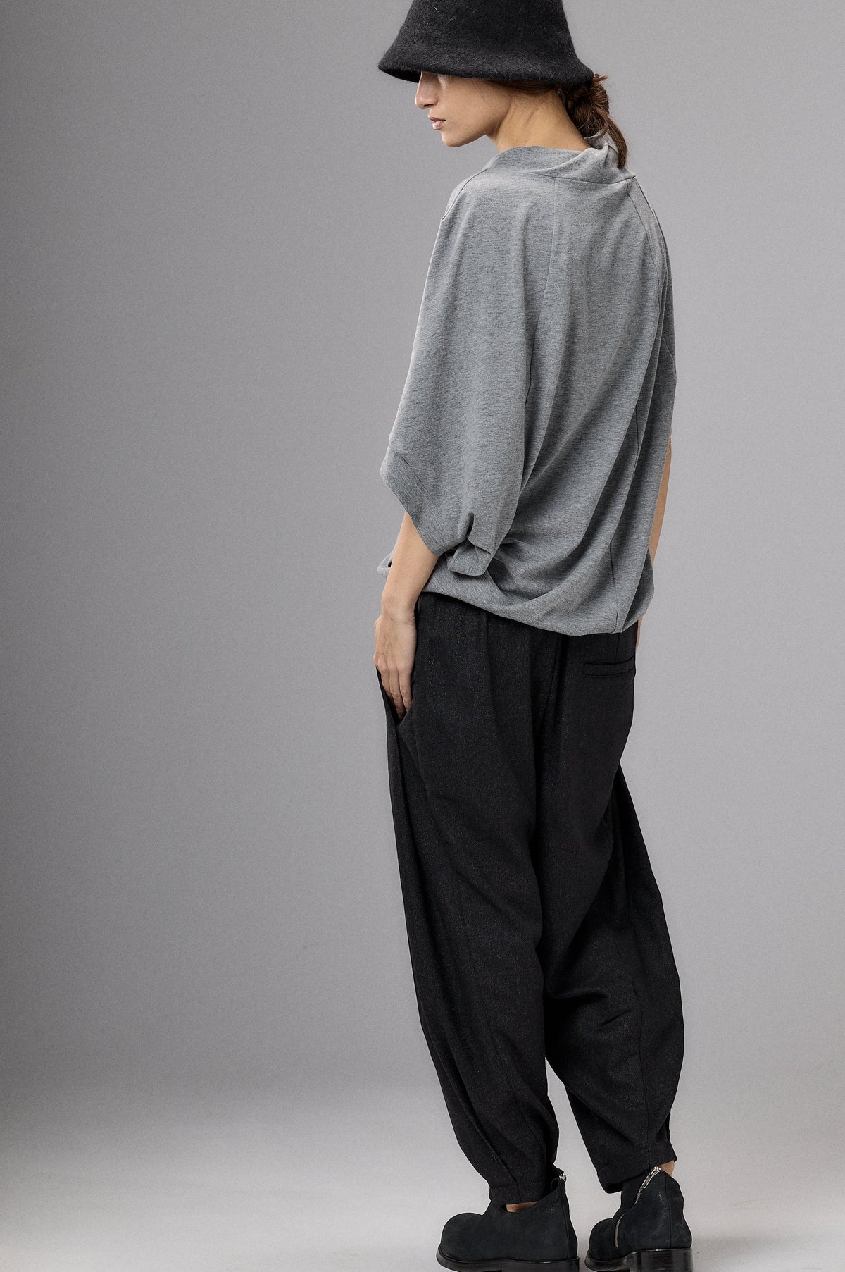 ASYMMETRICAL SLEEVE COTTON BLOUSE