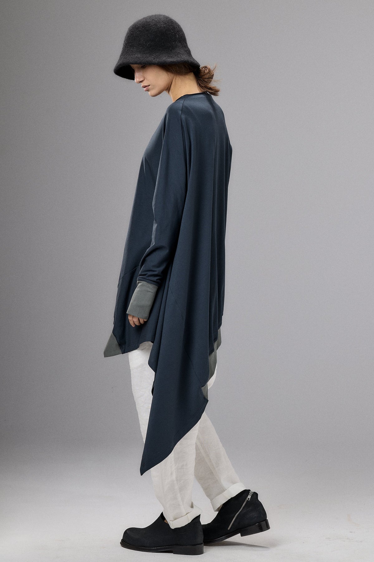 ASYMMETRICAL TUNIC TOP - TWO COLORS