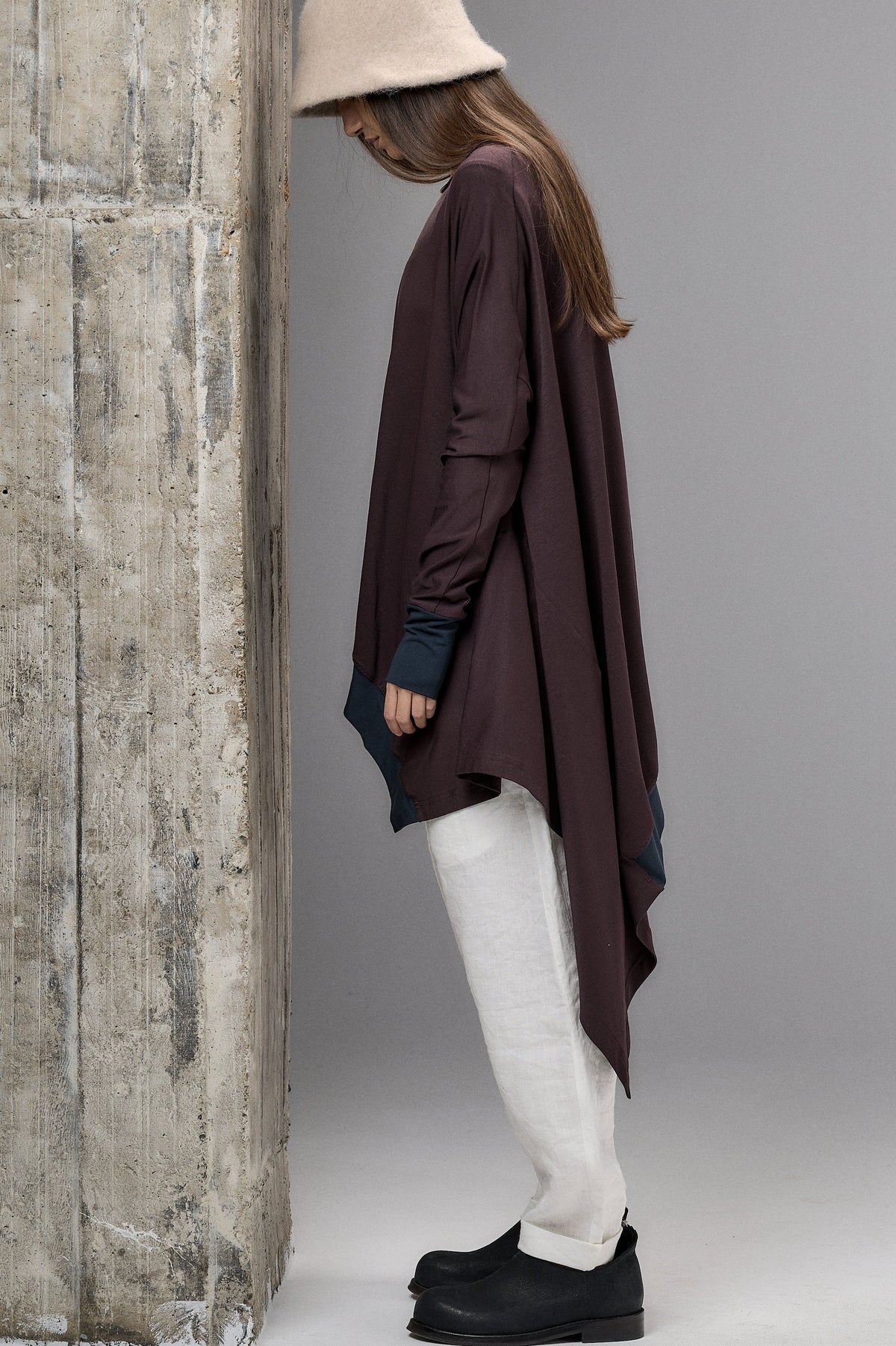 ASYMMETRICAL TUNIC TOP - TWO COLORS