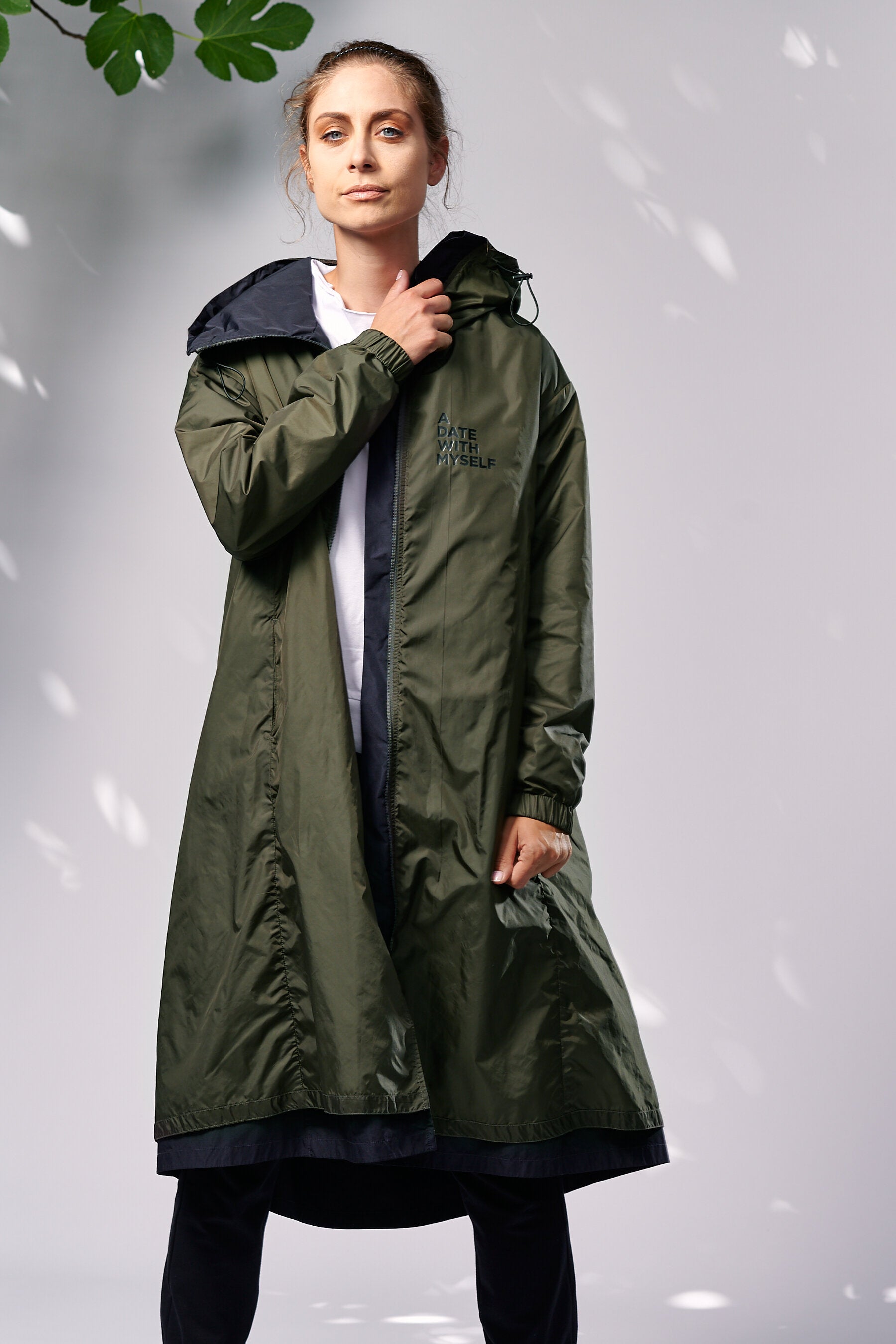 DOUBLE FACED PARKA - DARK GREEN/DARK BLUE