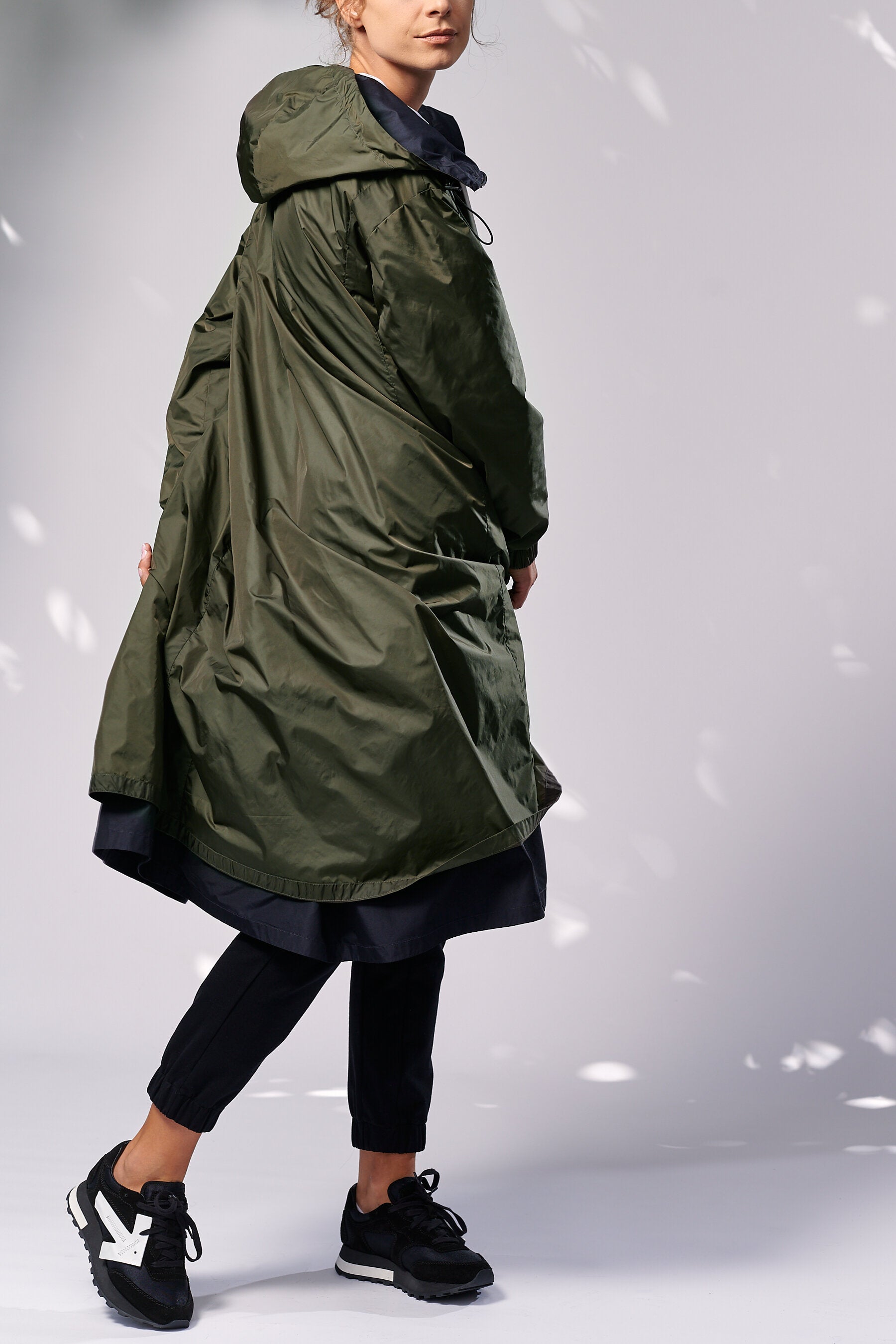 DOUBLE FACED PARKA - DARK GREEN/DARK BLUE