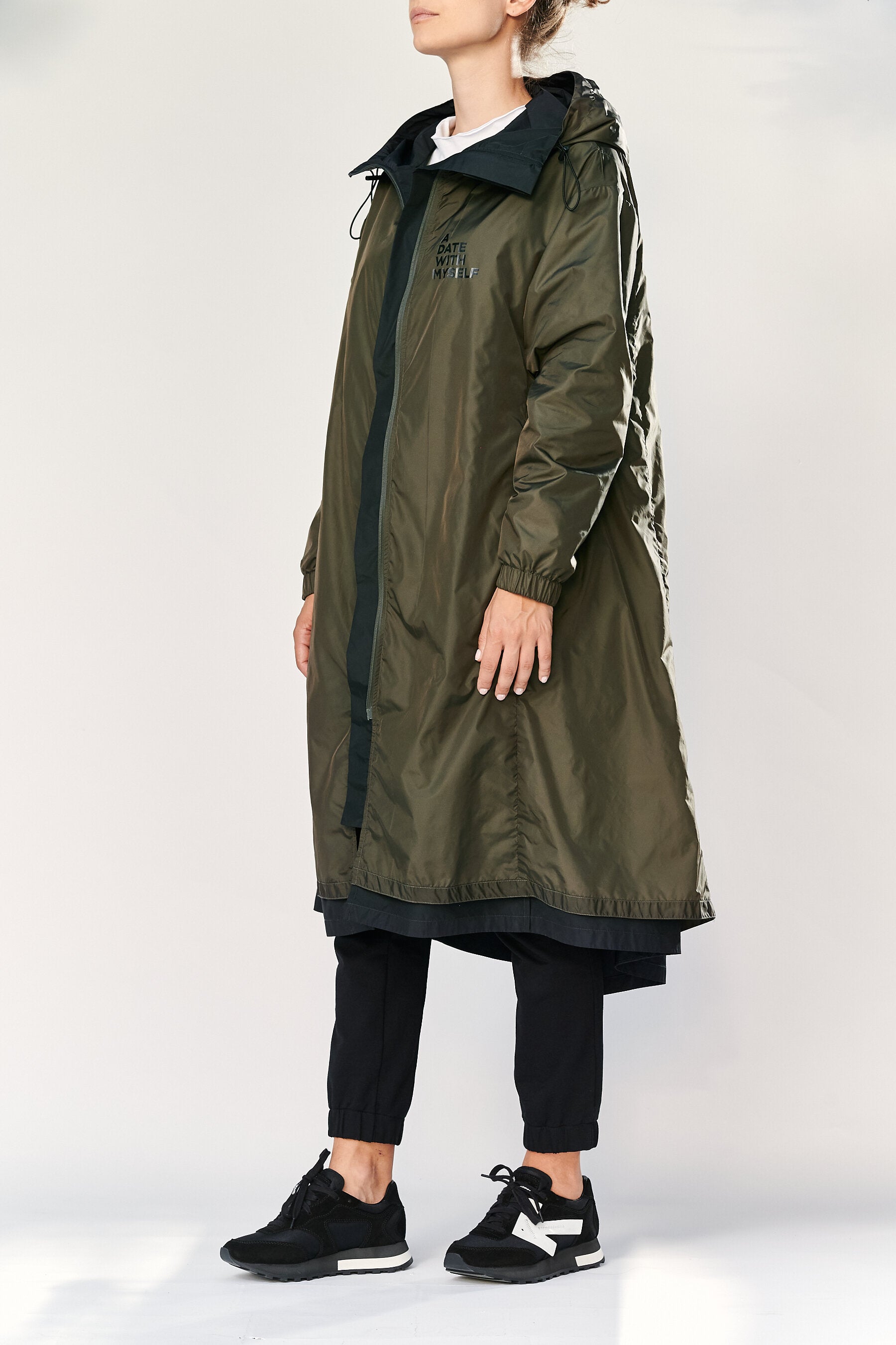 DOUBLE FACED PARKA - DARK GREEN/DARK BLUE