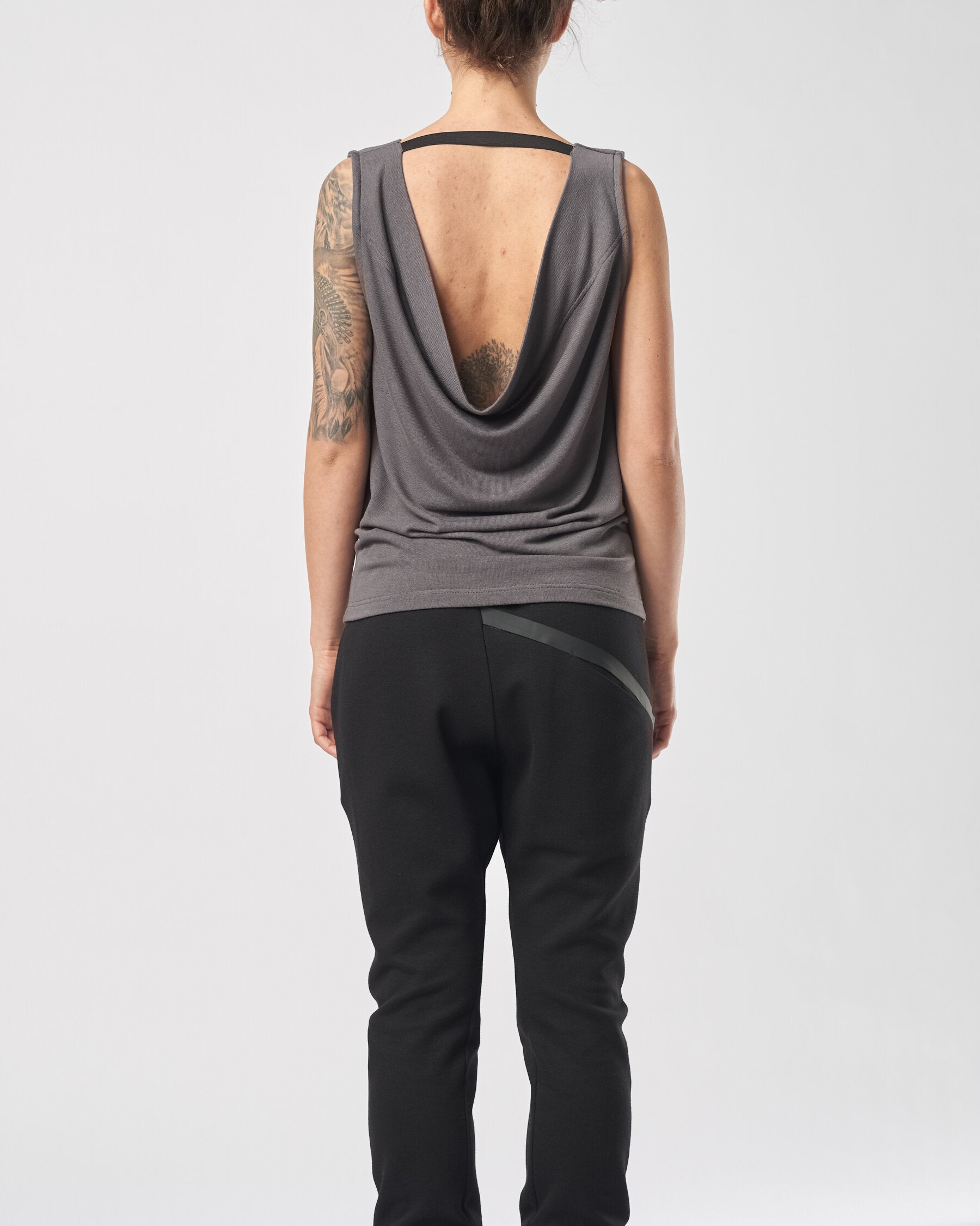 OPEN BACK DRAPE TANK TOP