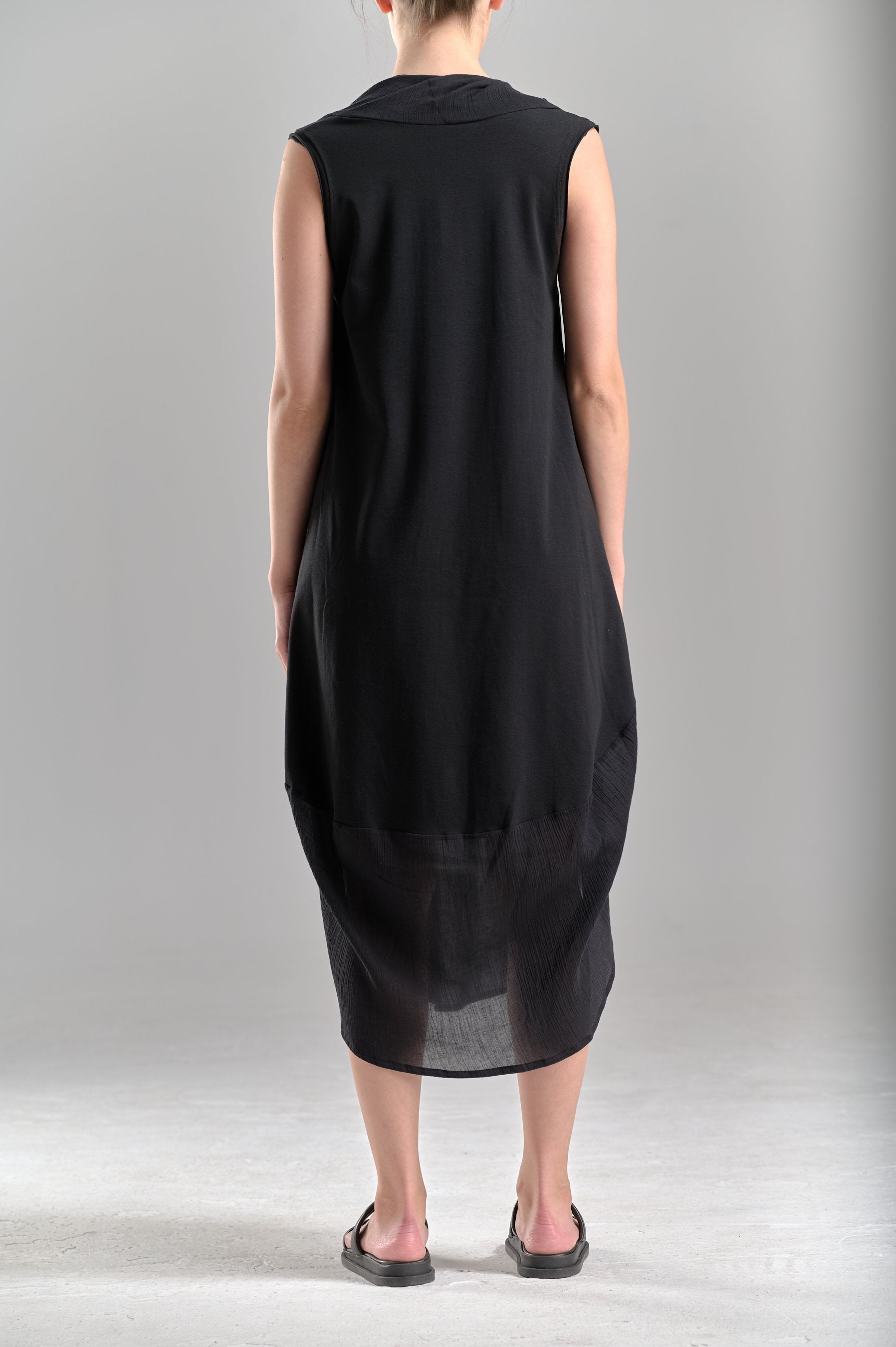 BLACK BALOON COTTON DRESS