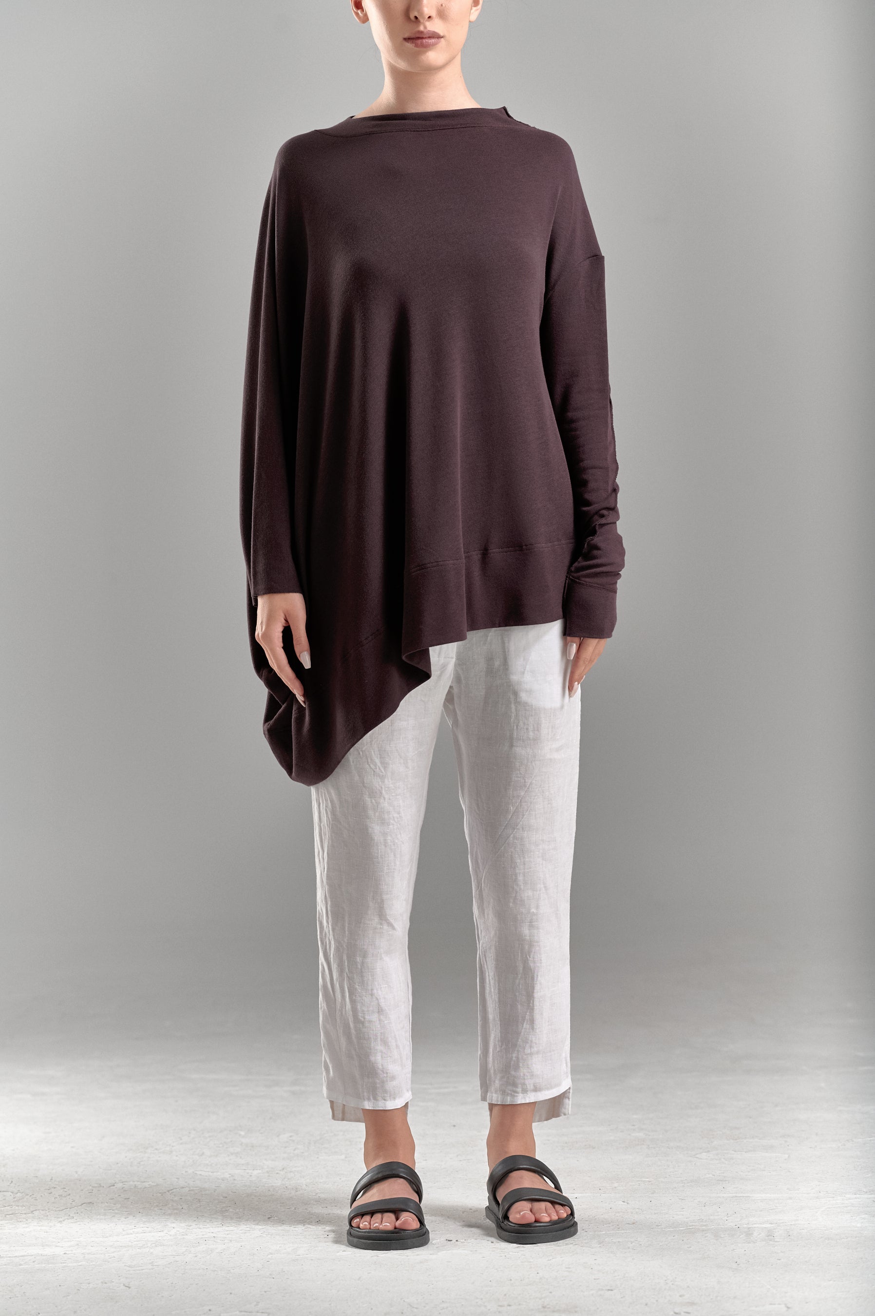 ASYMMETRICAL LONG SLEEVED TUNIC TOP