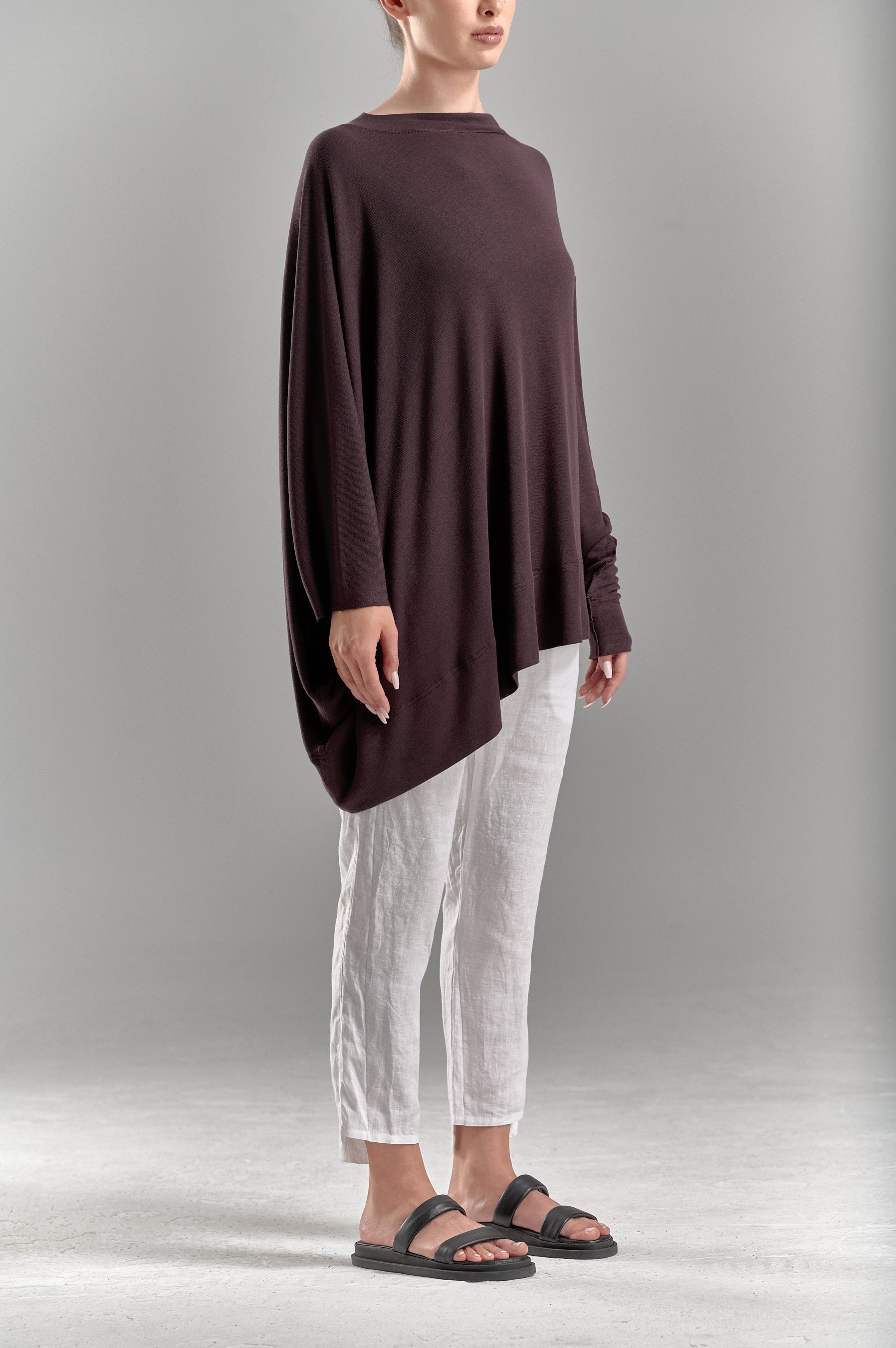 ASYMMETRICAL LONG SLEEVED TUNIC TOP