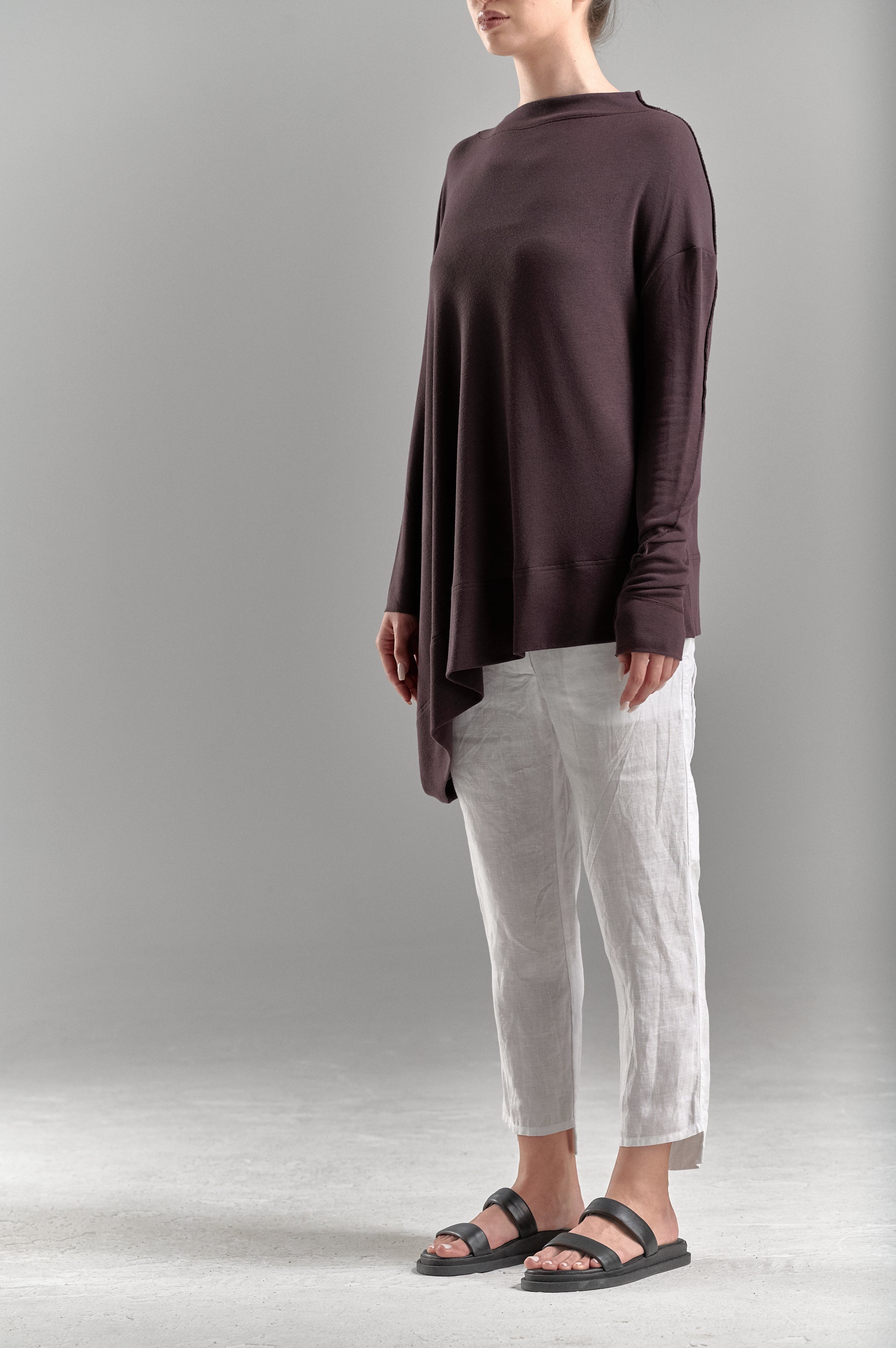 ASYMMETRICAL LONG SLEEVED TUNIC TOP