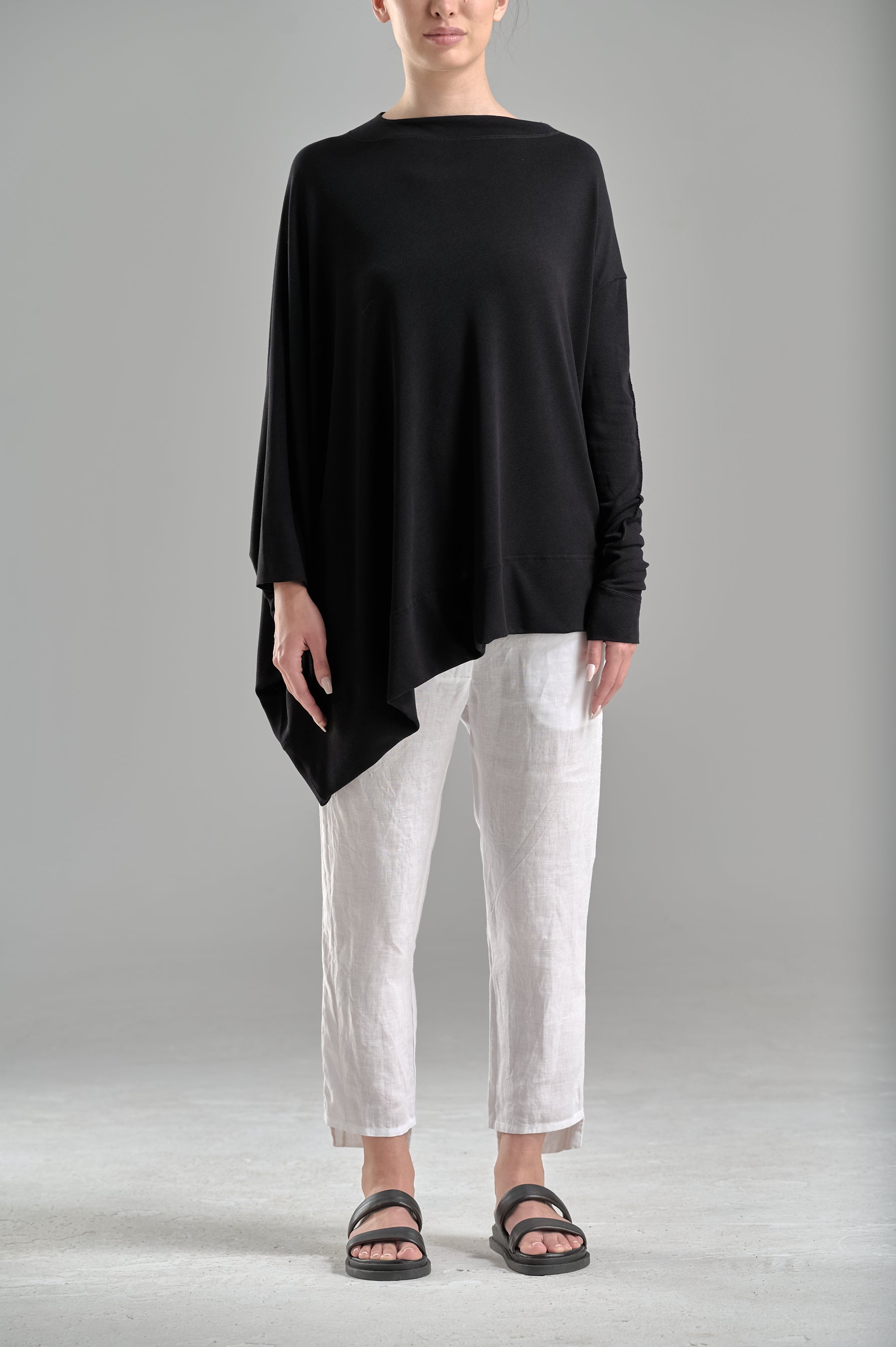 ASYMMETRICAL LONG SLEEVED TUNIC TOP