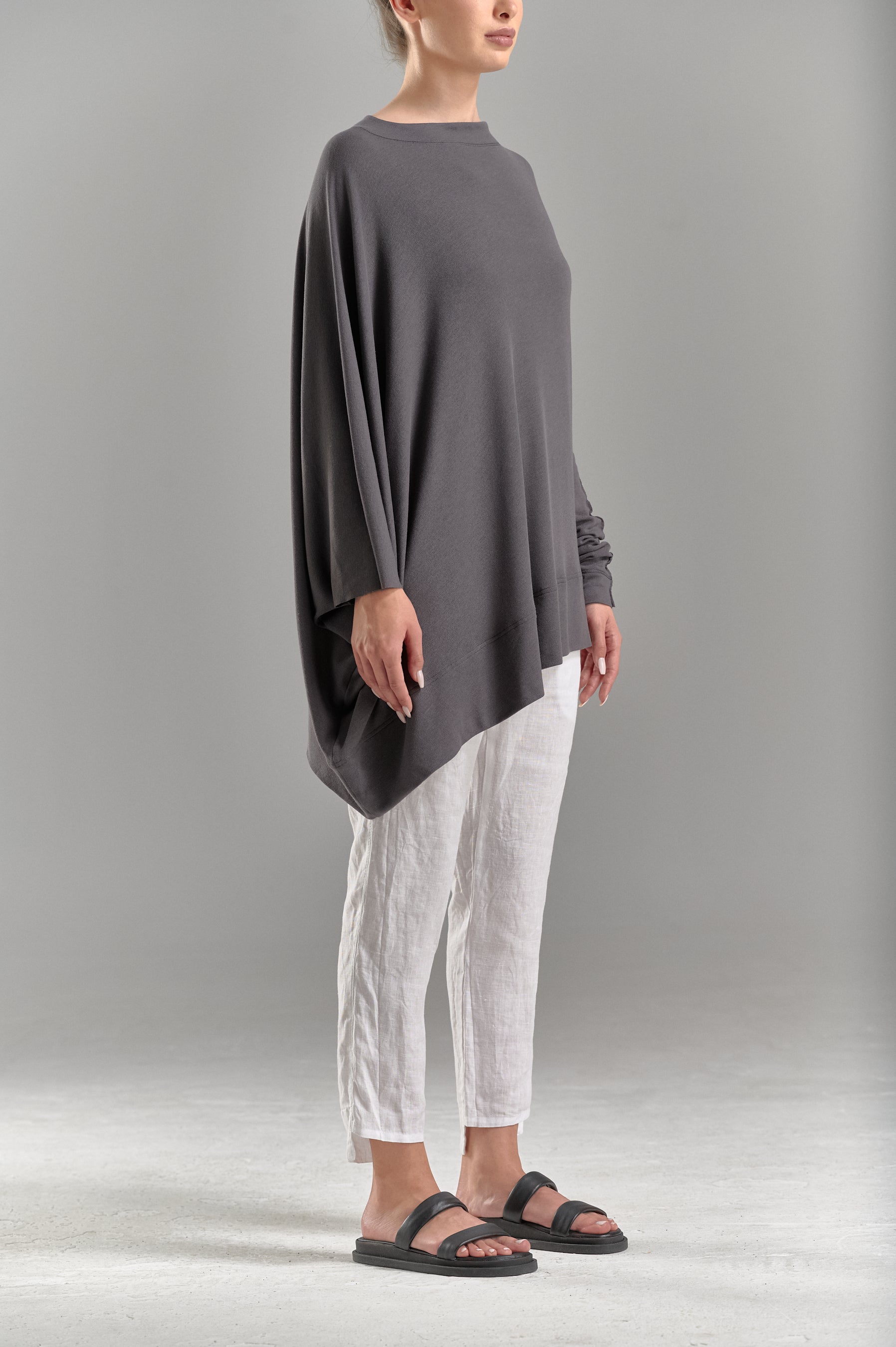 ASYMMETRICAL LONG SLEEVED TUNIC TOP