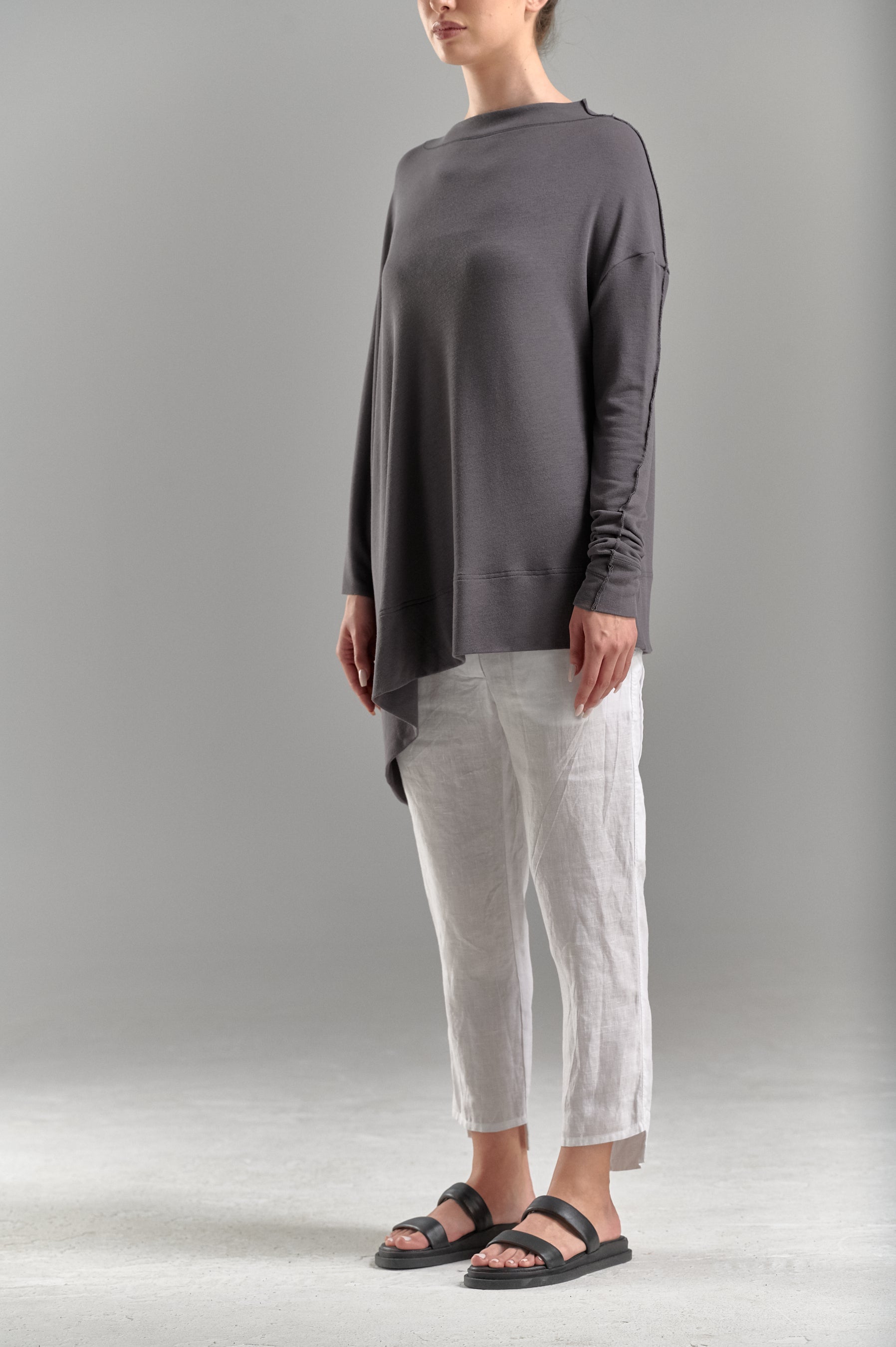 ASYMMETRICAL LONG SLEEVED TUNIC TOP