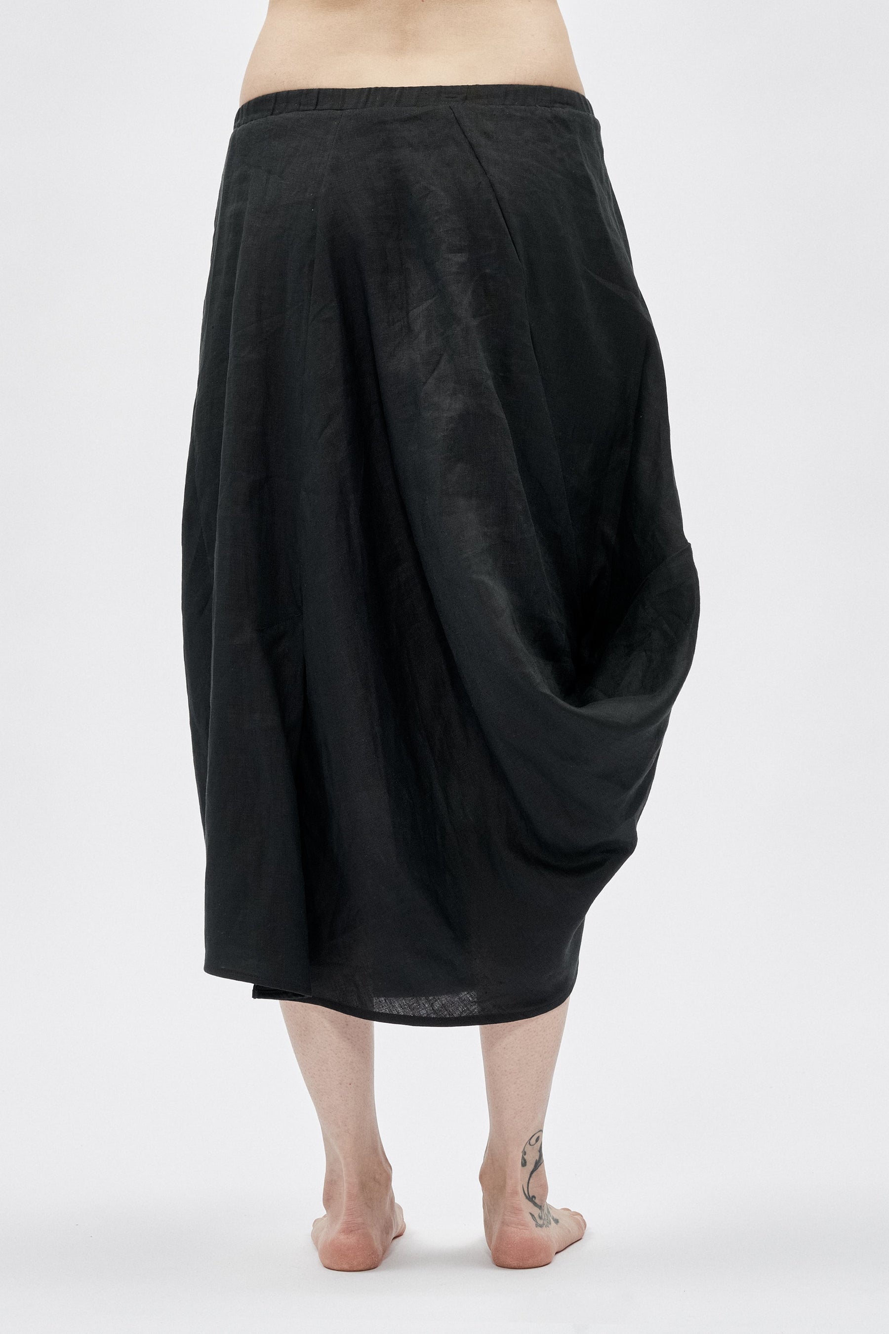 DRAPE LINEN SKIRT