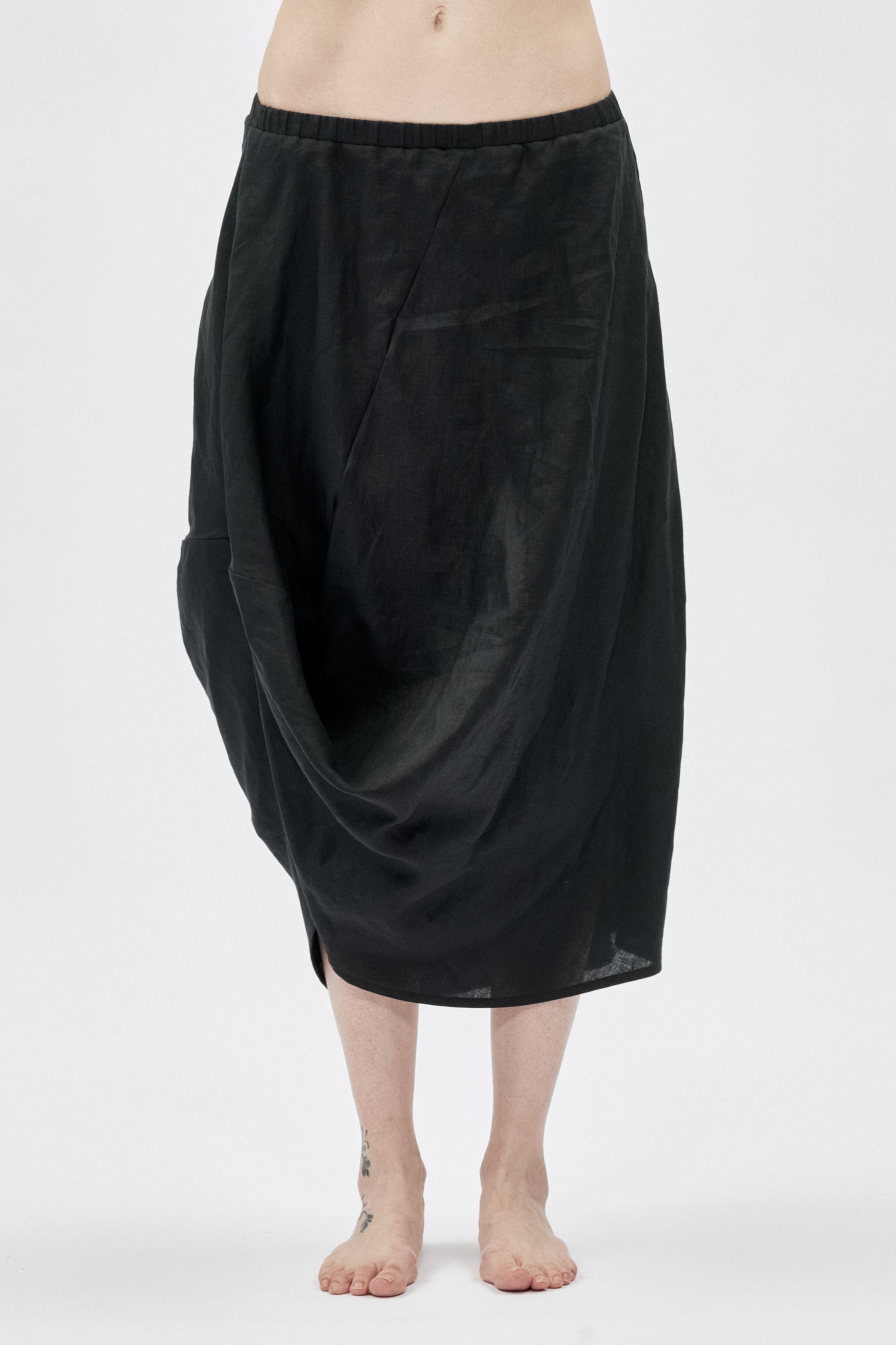 DRAPE LINEN SKIRT