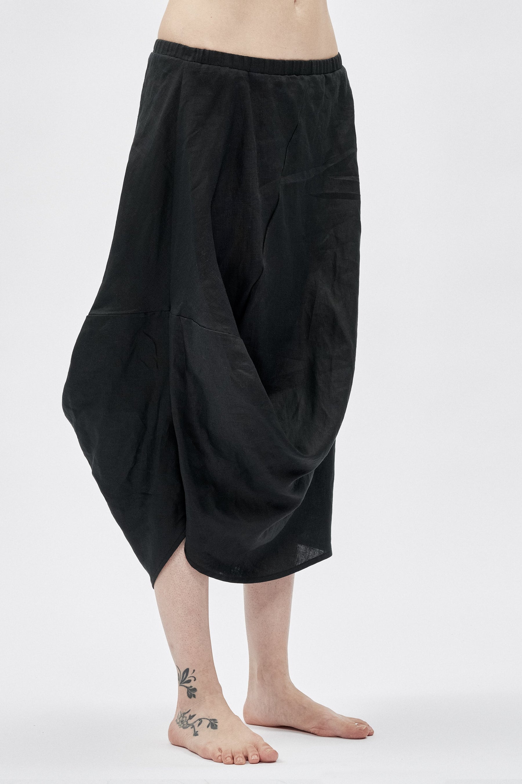 DRAPE LINEN SKIRT