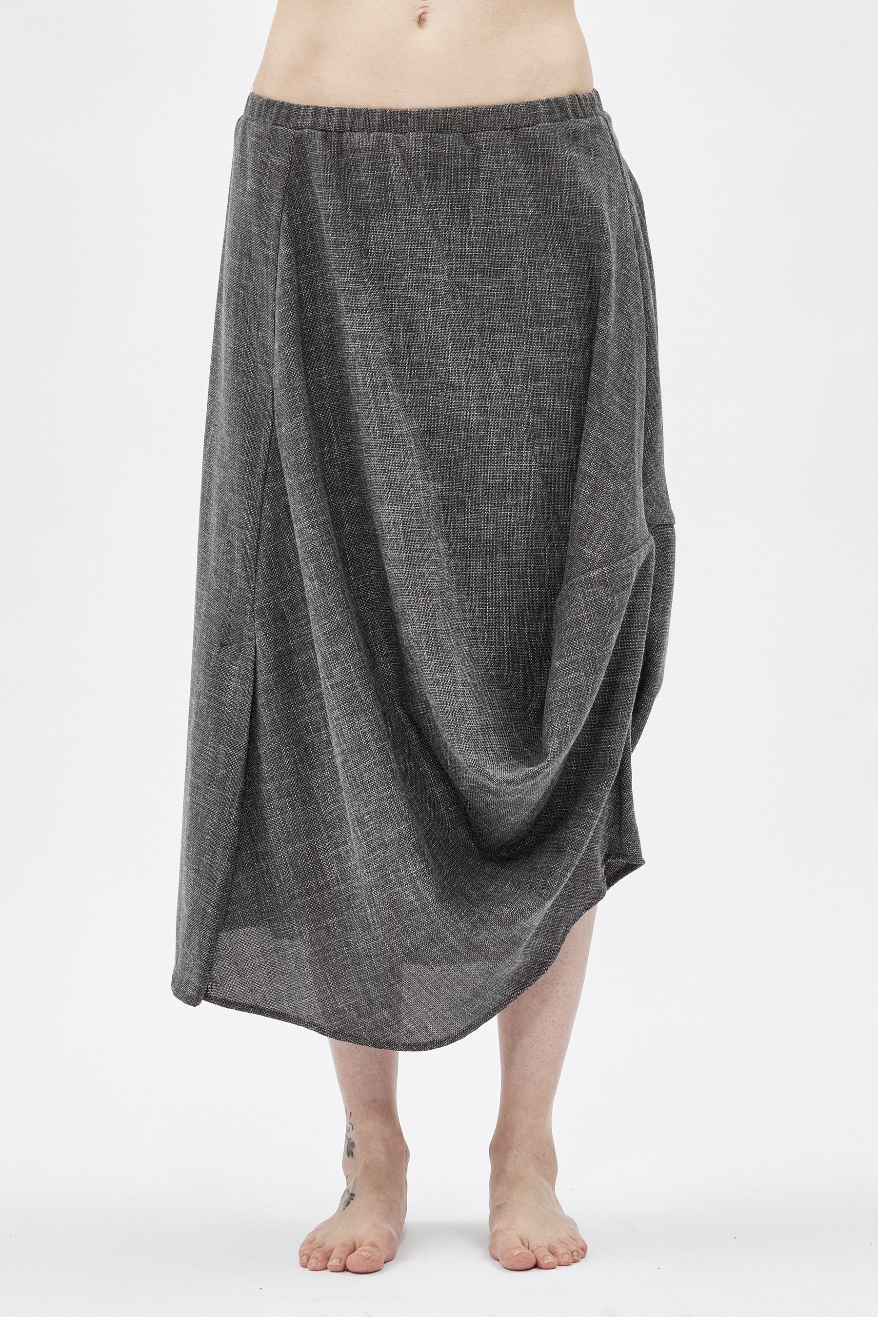 DRAPE WOOL SKIRT