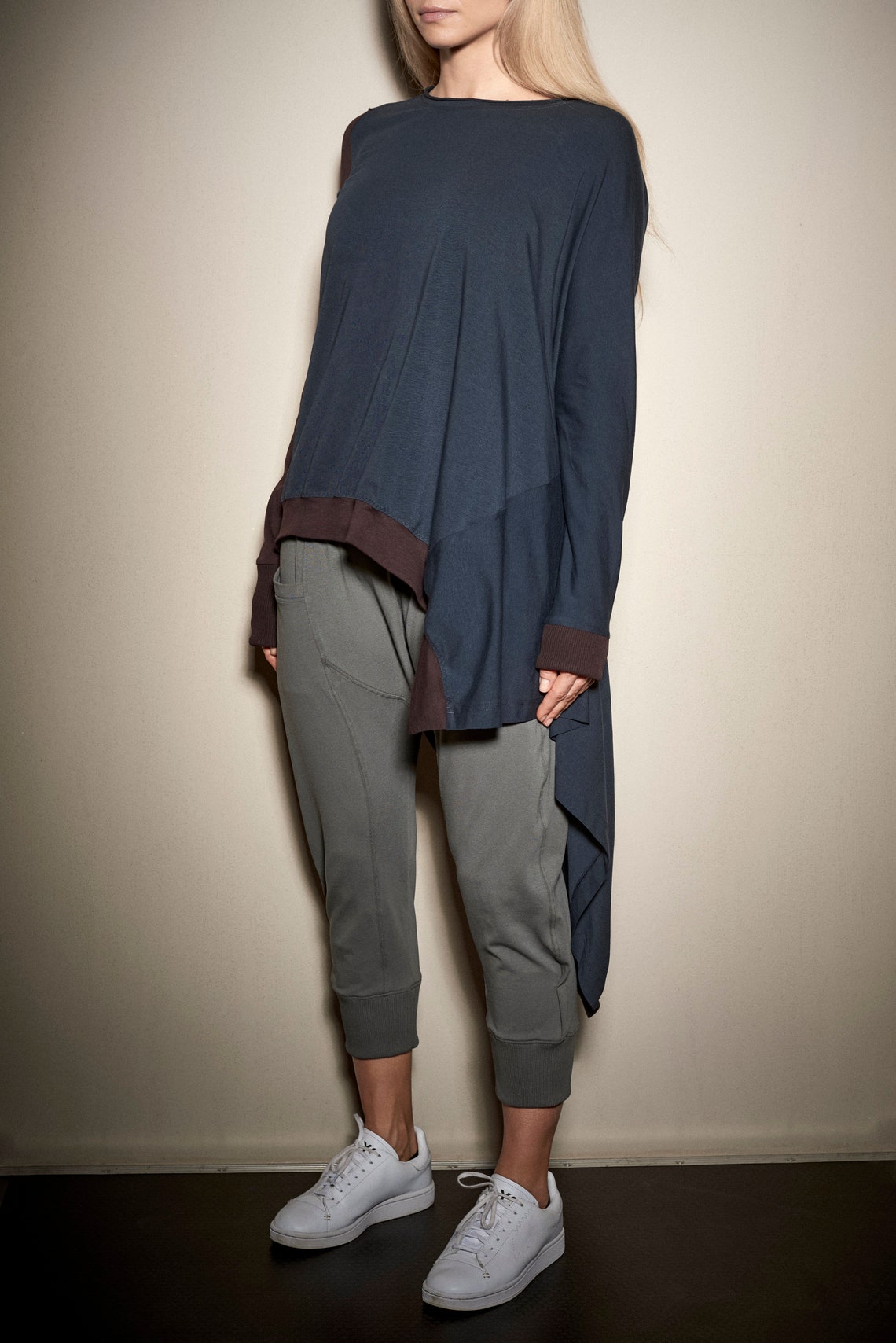 ASYMMETRICAL TUNIC TOP - TWO COLORS