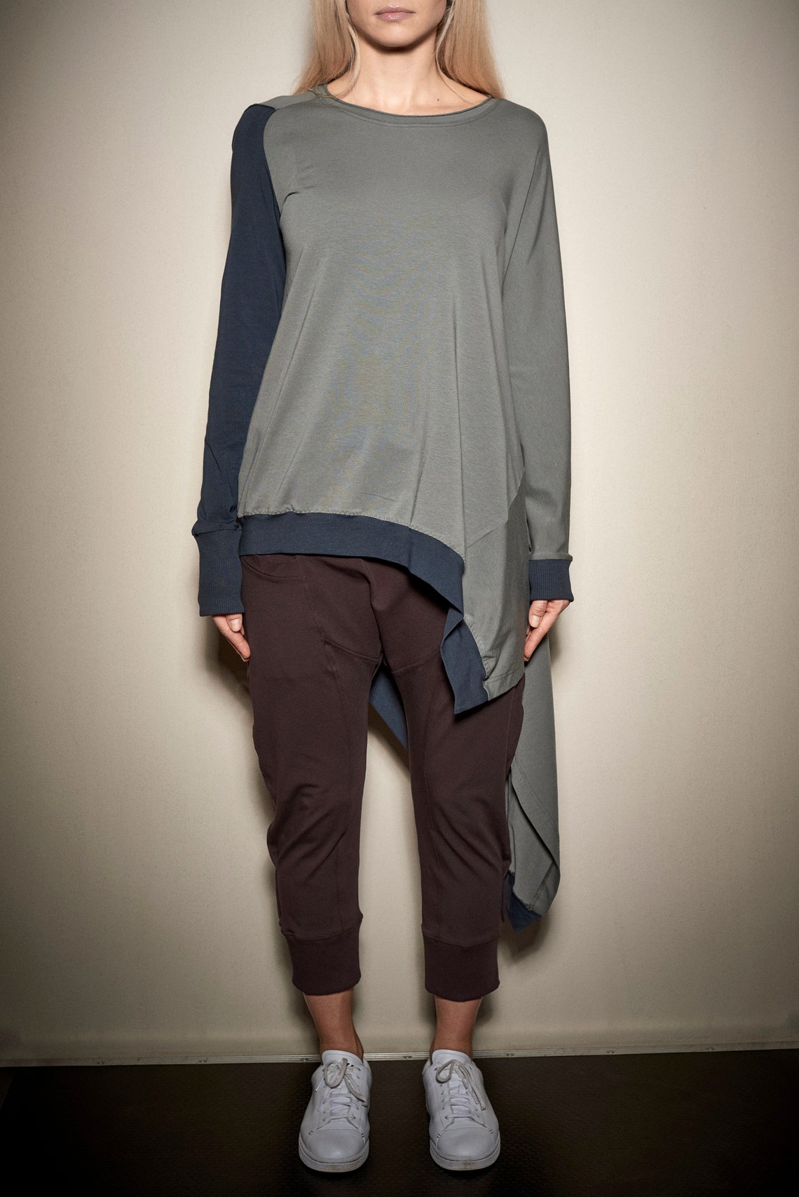 ASYMMETRICAL TUNIC TOP - TWO COLORS