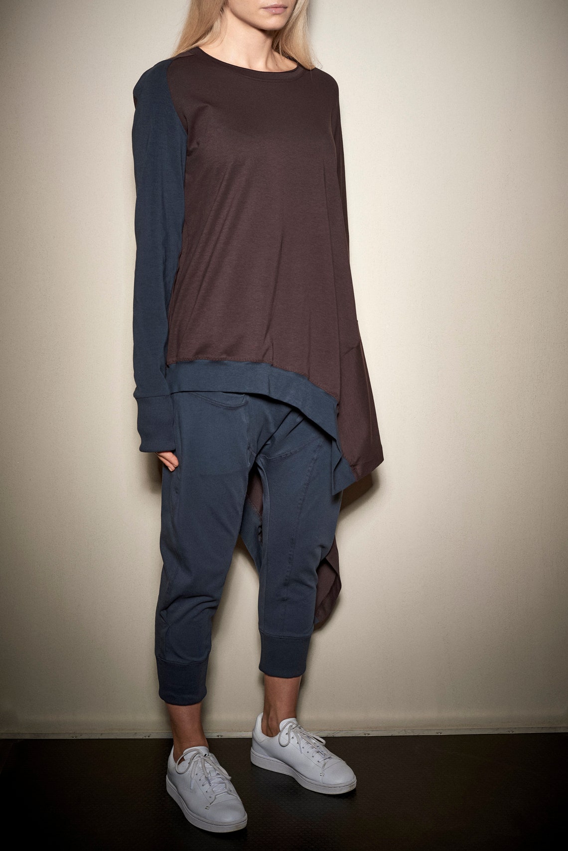 ASYMMETRICAL TUNIC TOP - TWO COLORS