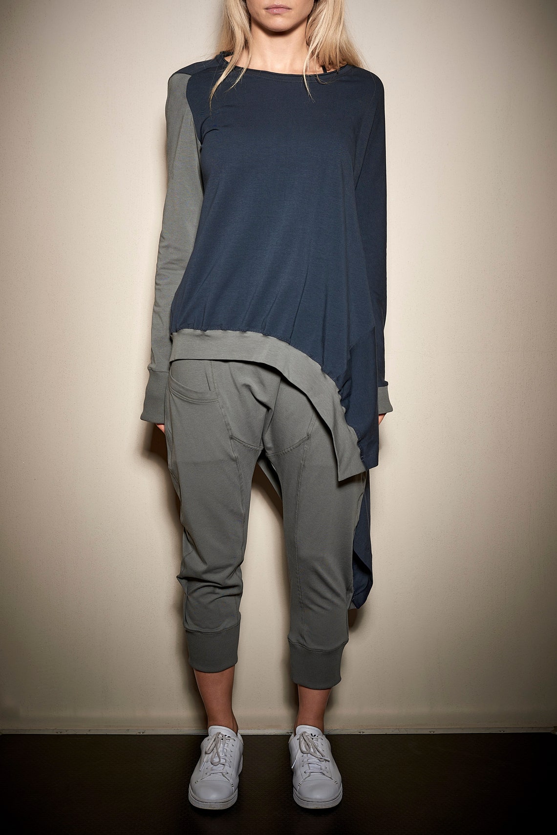 ASYMMETRICAL TUNIC TOP - TWO COLORS