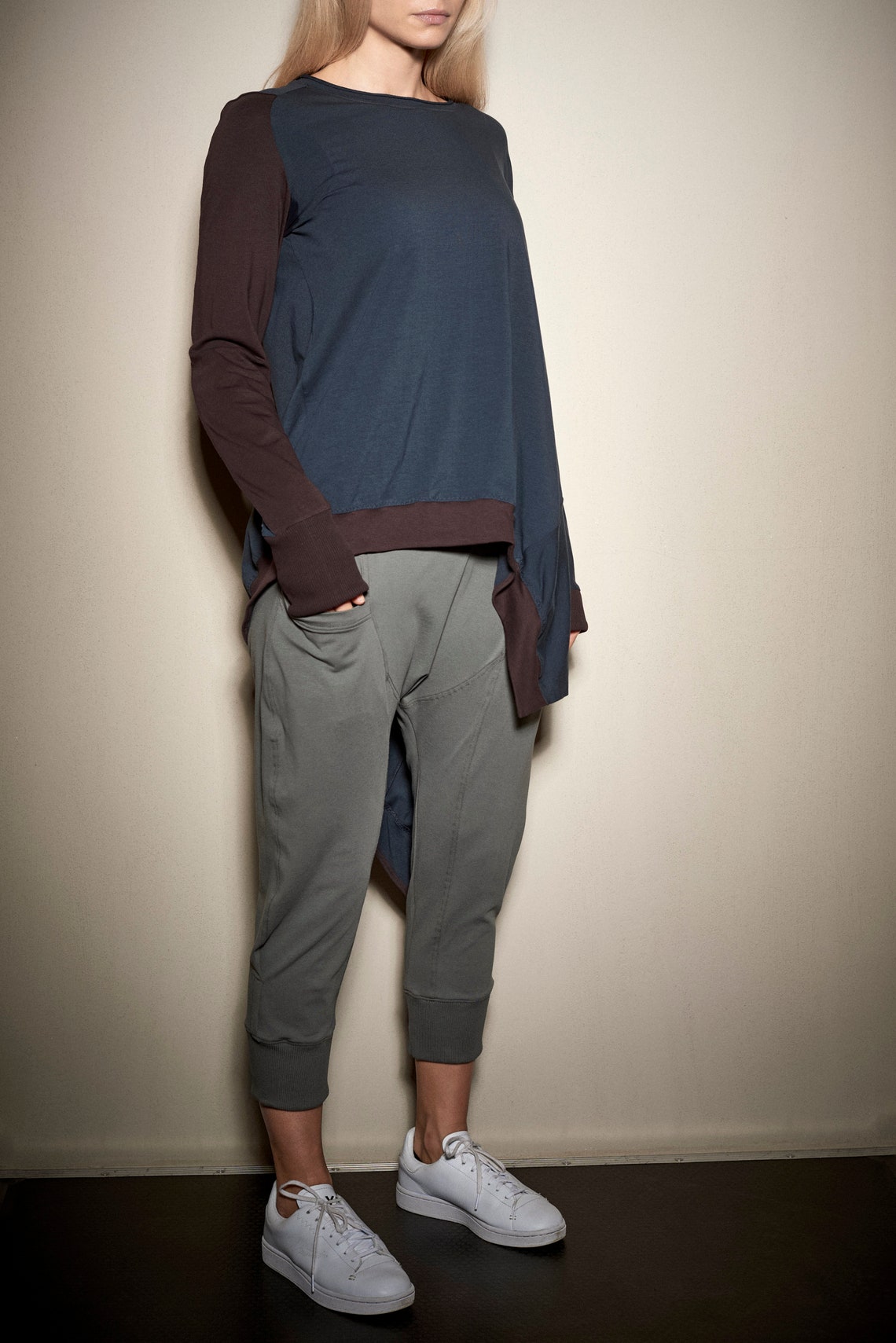 ASYMMETRICAL TUNIC TOP - TWO COLORS