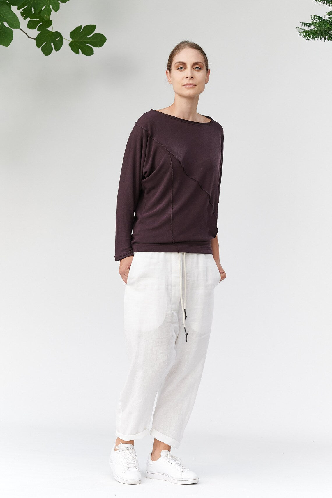 ASYMMETRICAL REVERSIBLE BOATNECK TOP