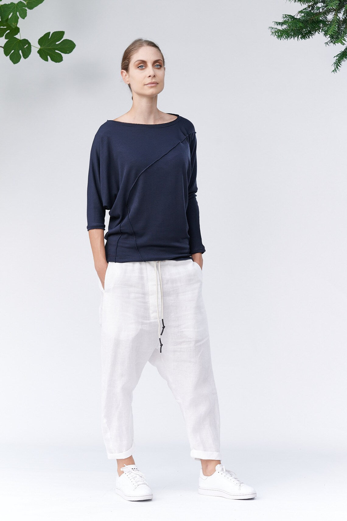 ASYMMETRICAL REVERSIBLE BOATNECK TOP