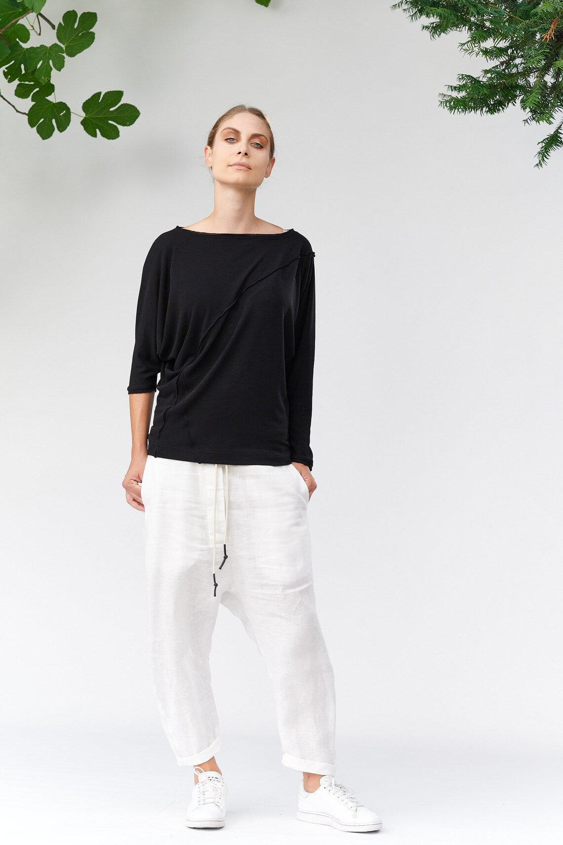 ASYMMETRICAL REVERSIBLE BOATNECK TOP