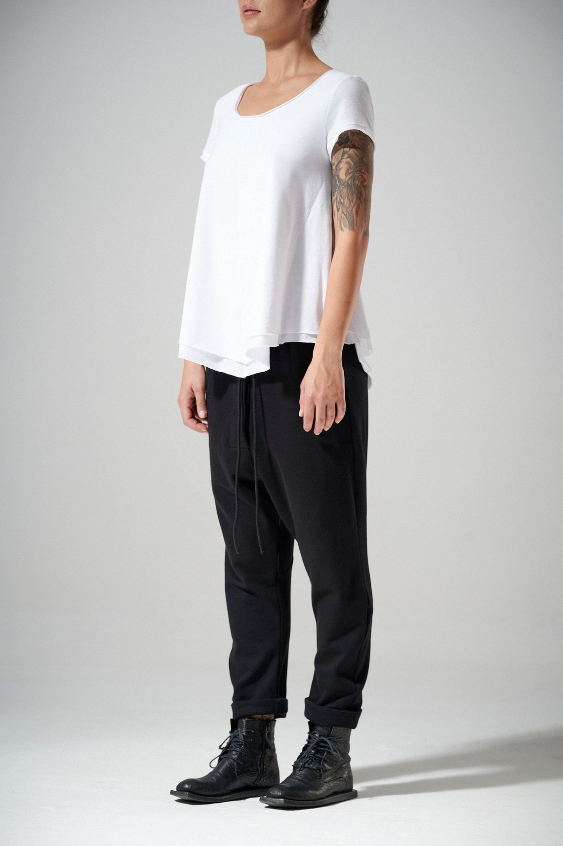 DOUBLE LAYERED LOOSE WHITE TOP