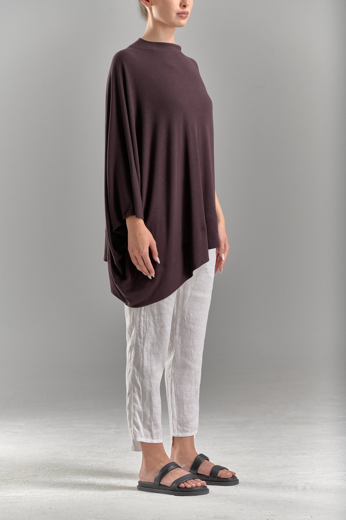 ASYMMETRICAL CAP SLEEVE TUNIC TOP