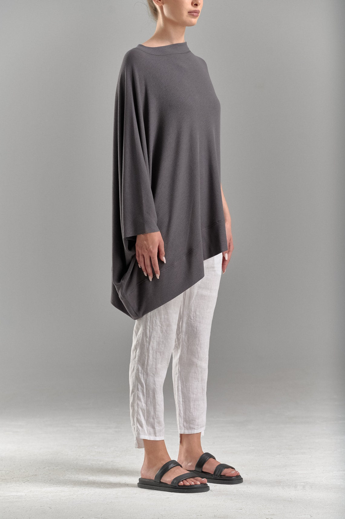 ASYMMETRICAL CAP SLEEVE TUNIC TOP