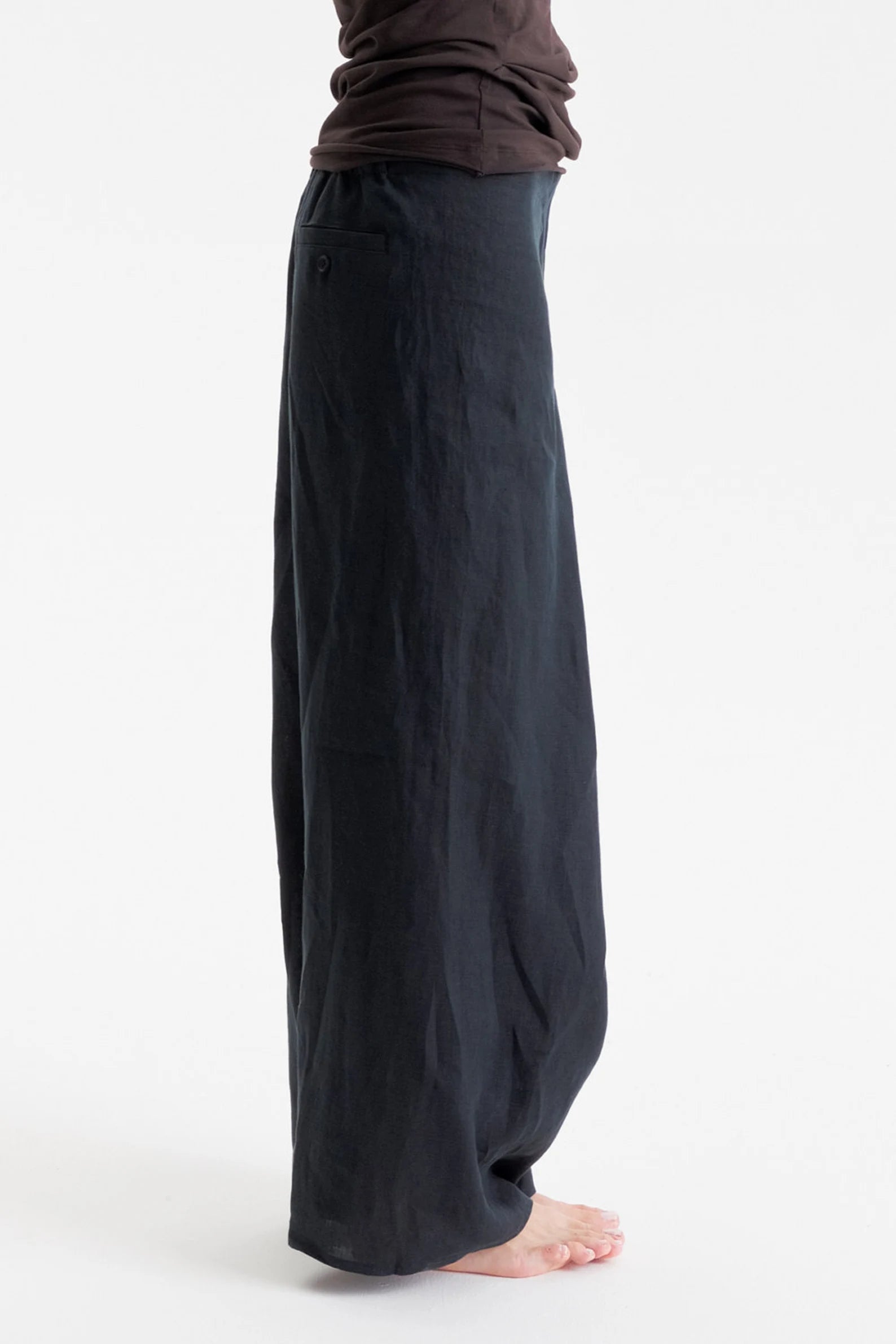 LOW CROTCH LINEN PANTS