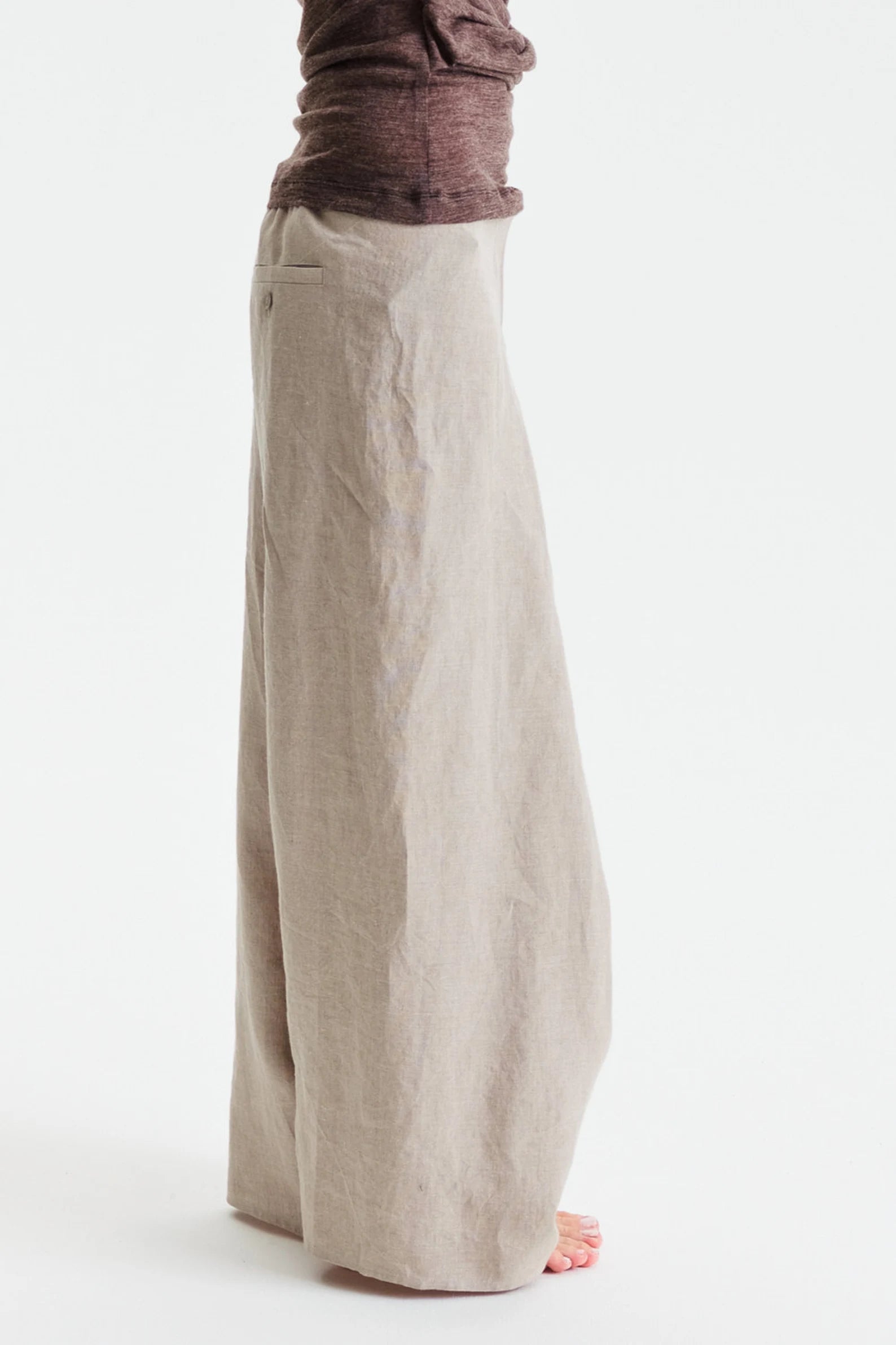 LOW CROTCH LINEN PANTS