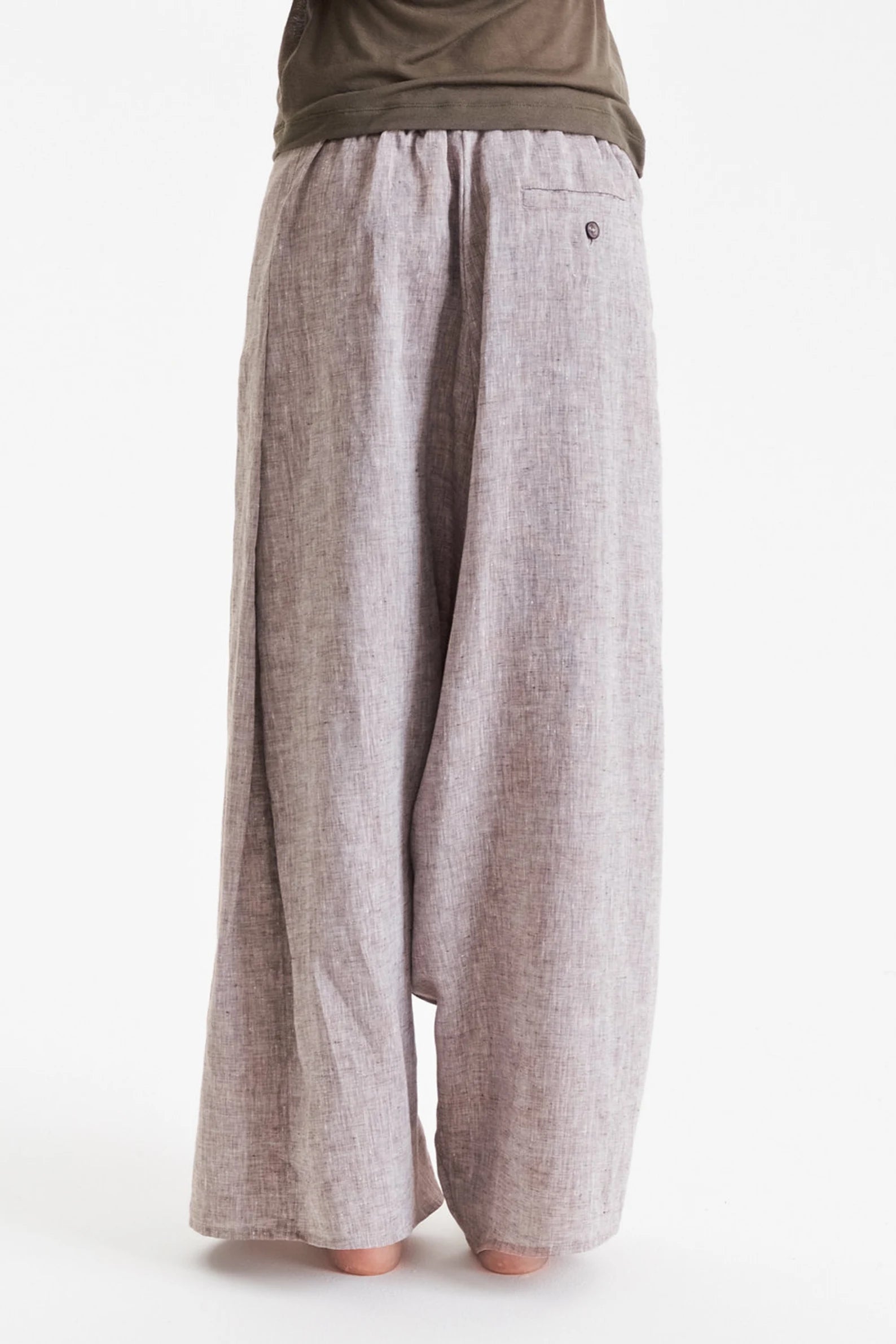 LOW CROTCH LINEN PANTS