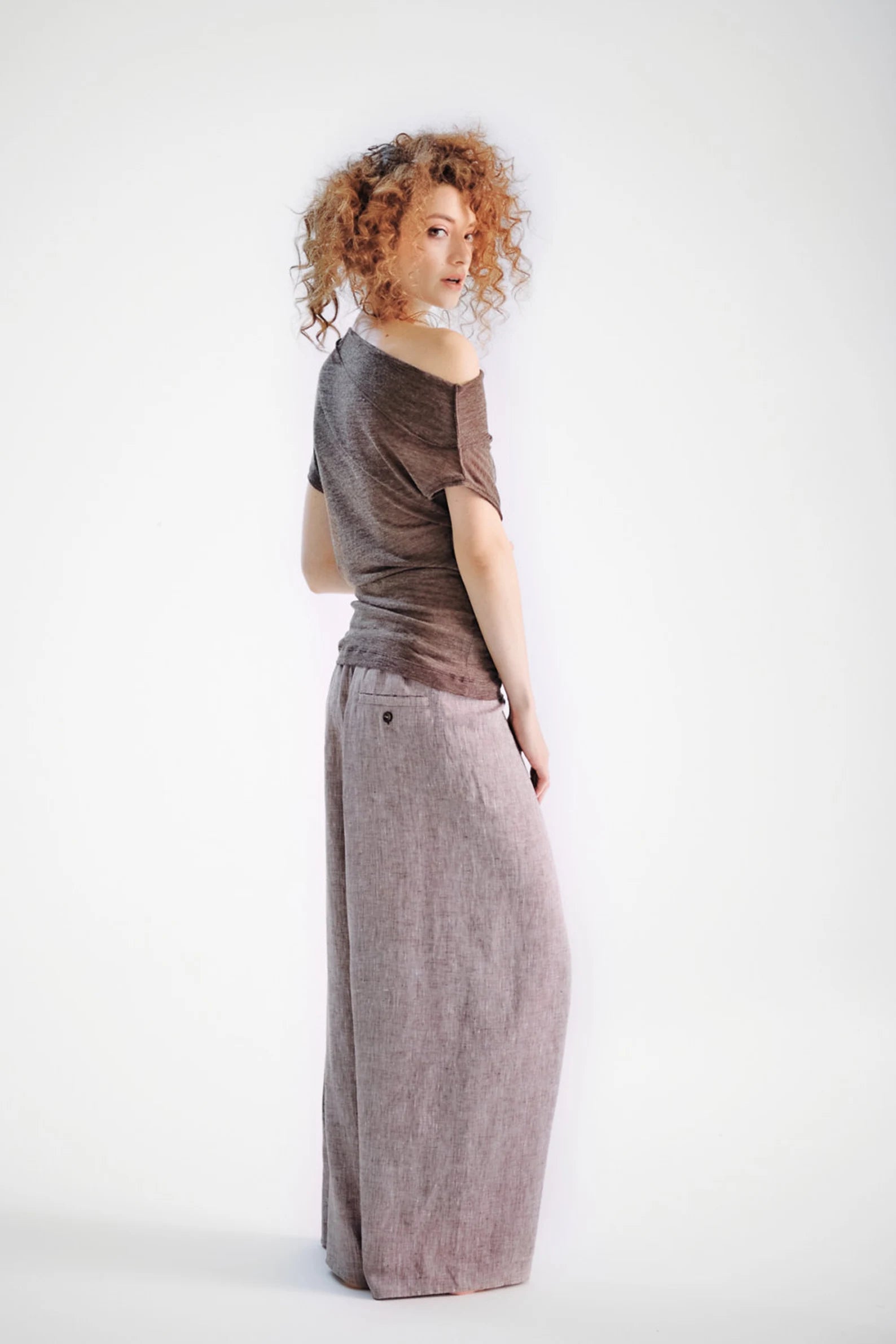 LOW CROTCH LINEN PANTS