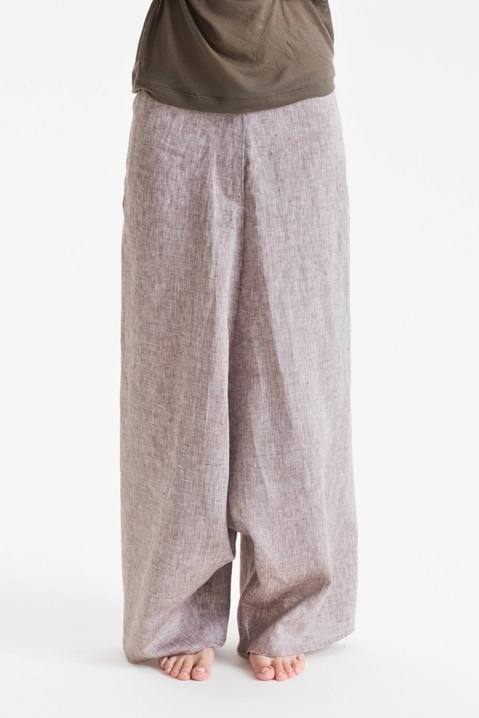 LOW CROTCH LINEN PANTS