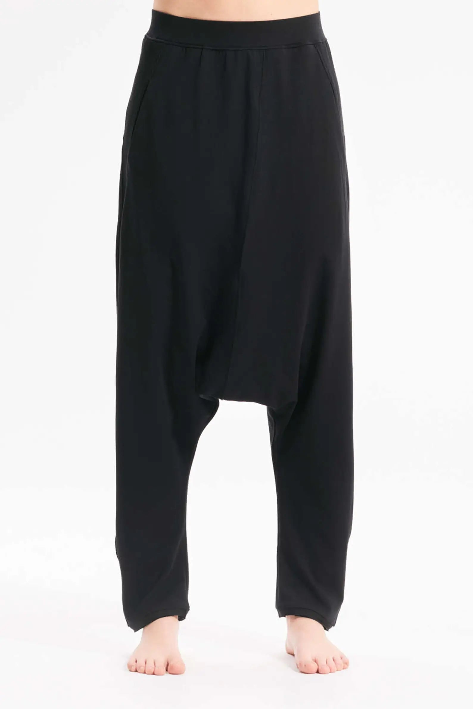 DROPPED CROTCH CASUAL COTTON PANTS