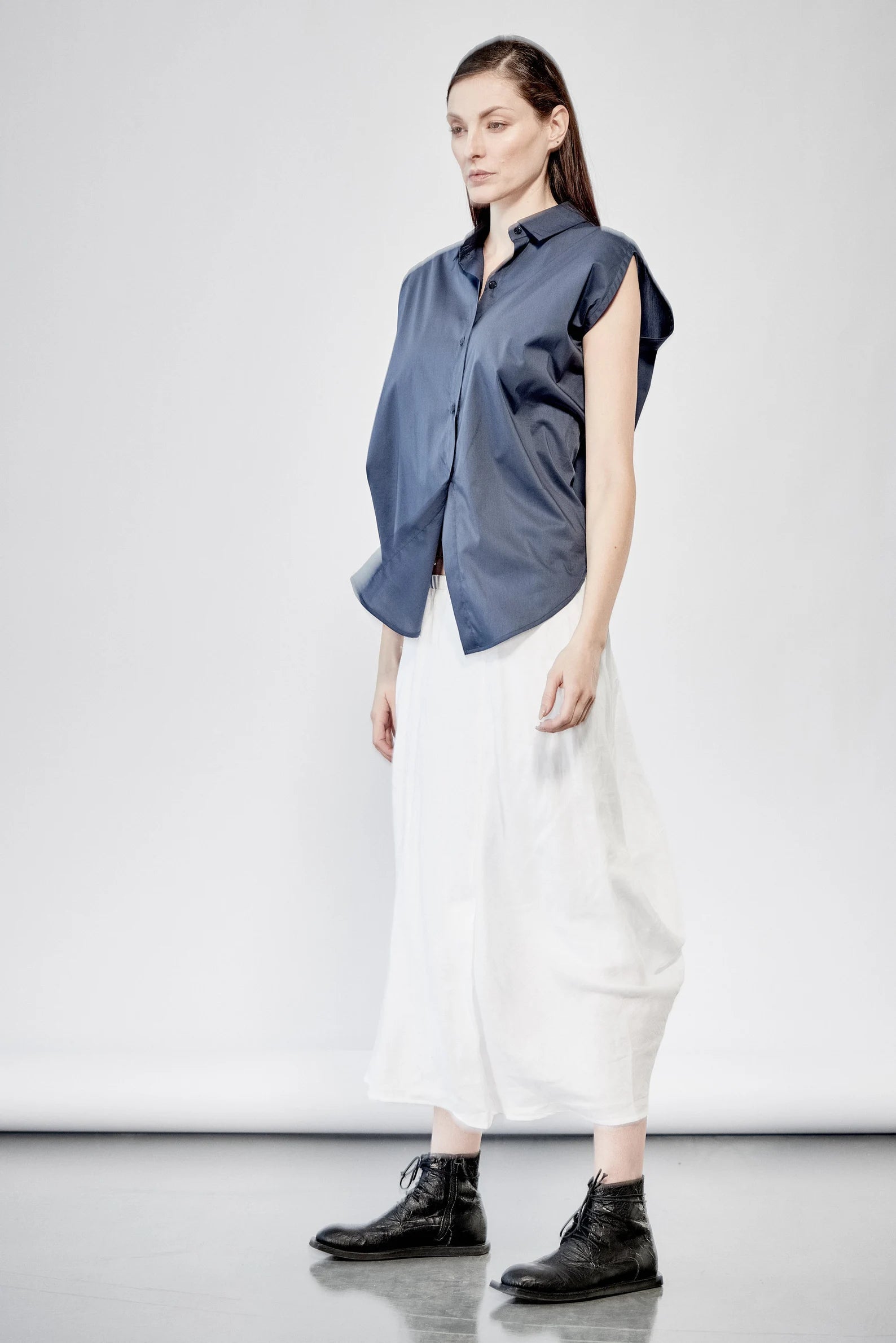 DRAPE LINEN SKIRT