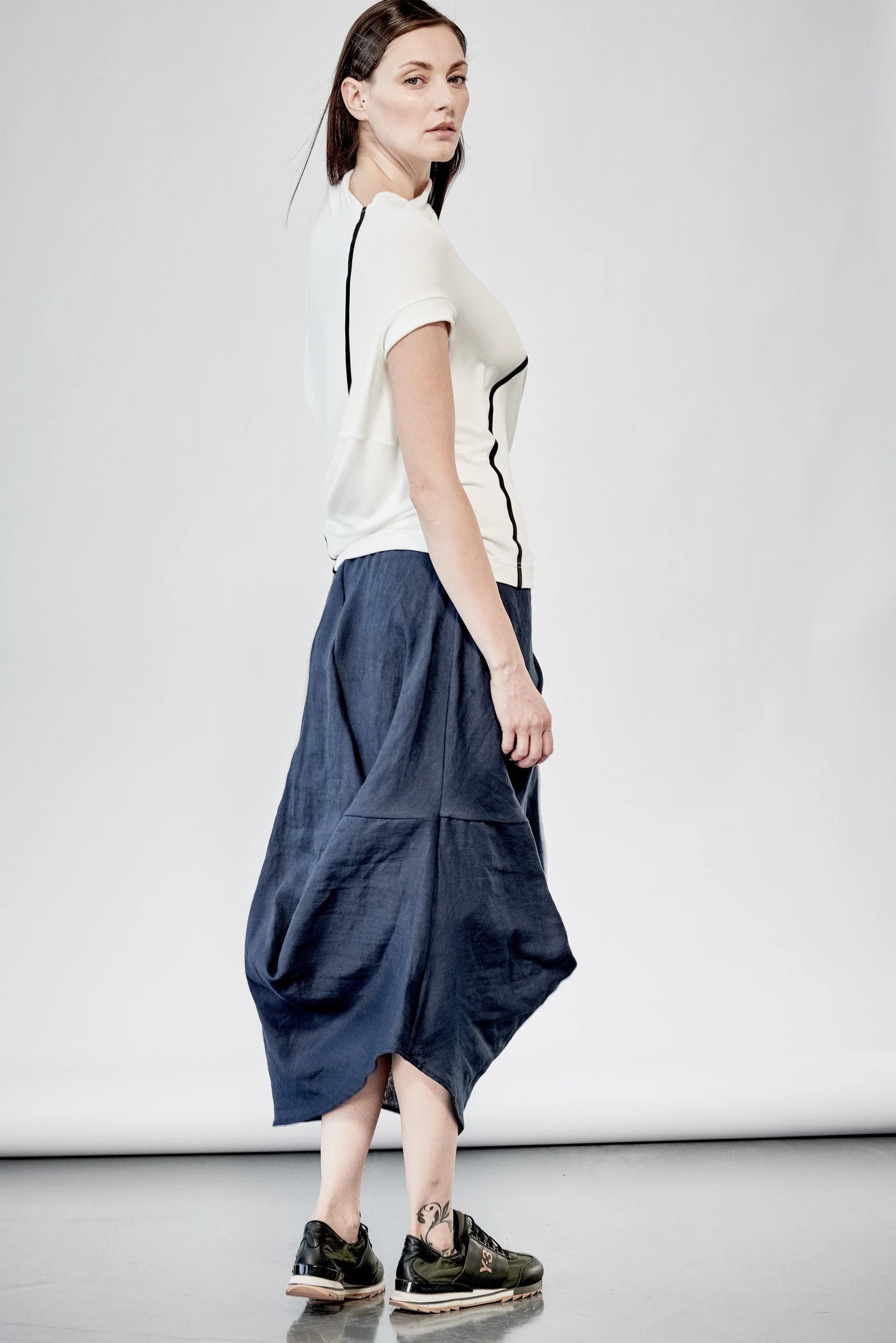 DRAPE LINEN SKIRT