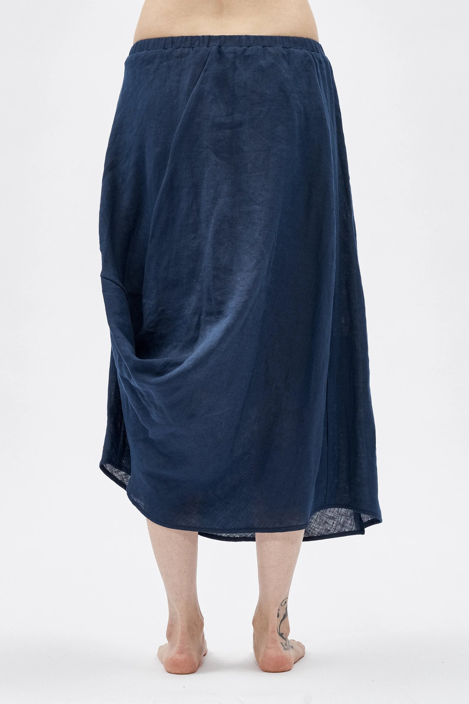 DRAPE LINEN SKIRT