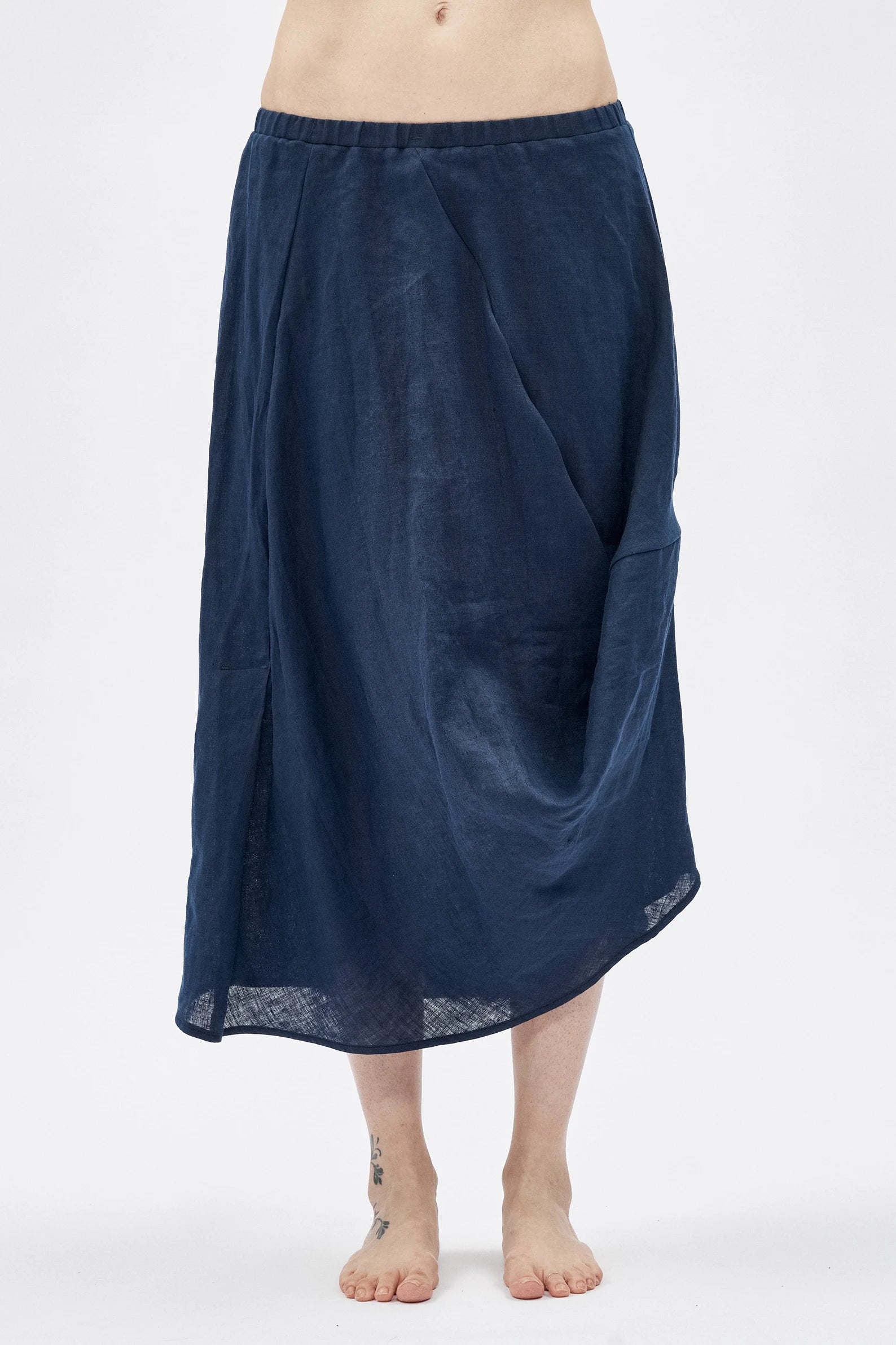 DRAPE LINEN SKIRT