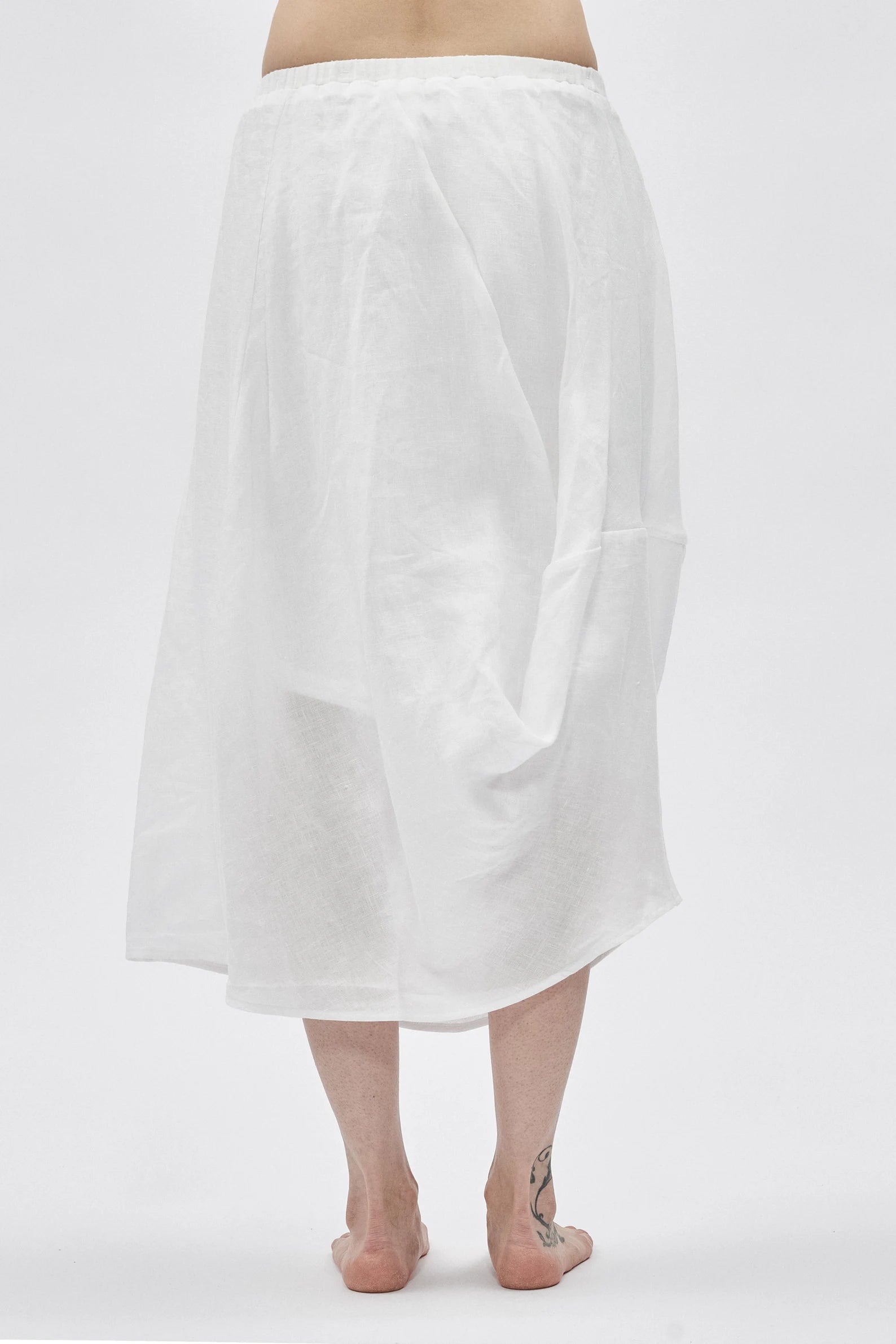 DRAPE LINEN SKIRT