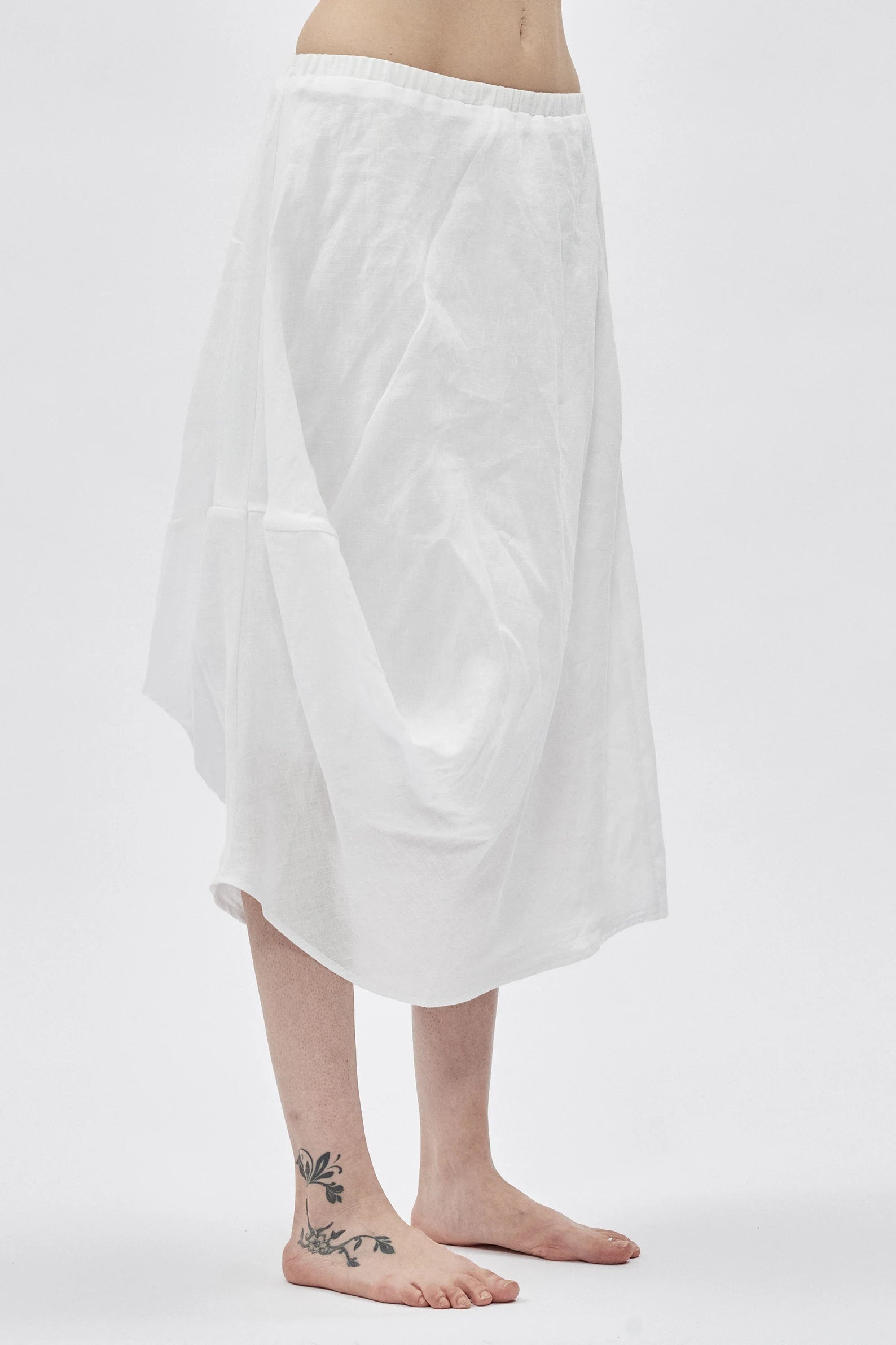 DRAPE LINEN SKIRT