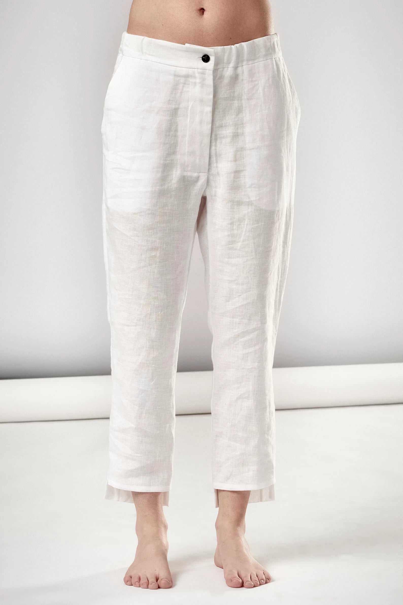 CROPPED LINEN PANTS