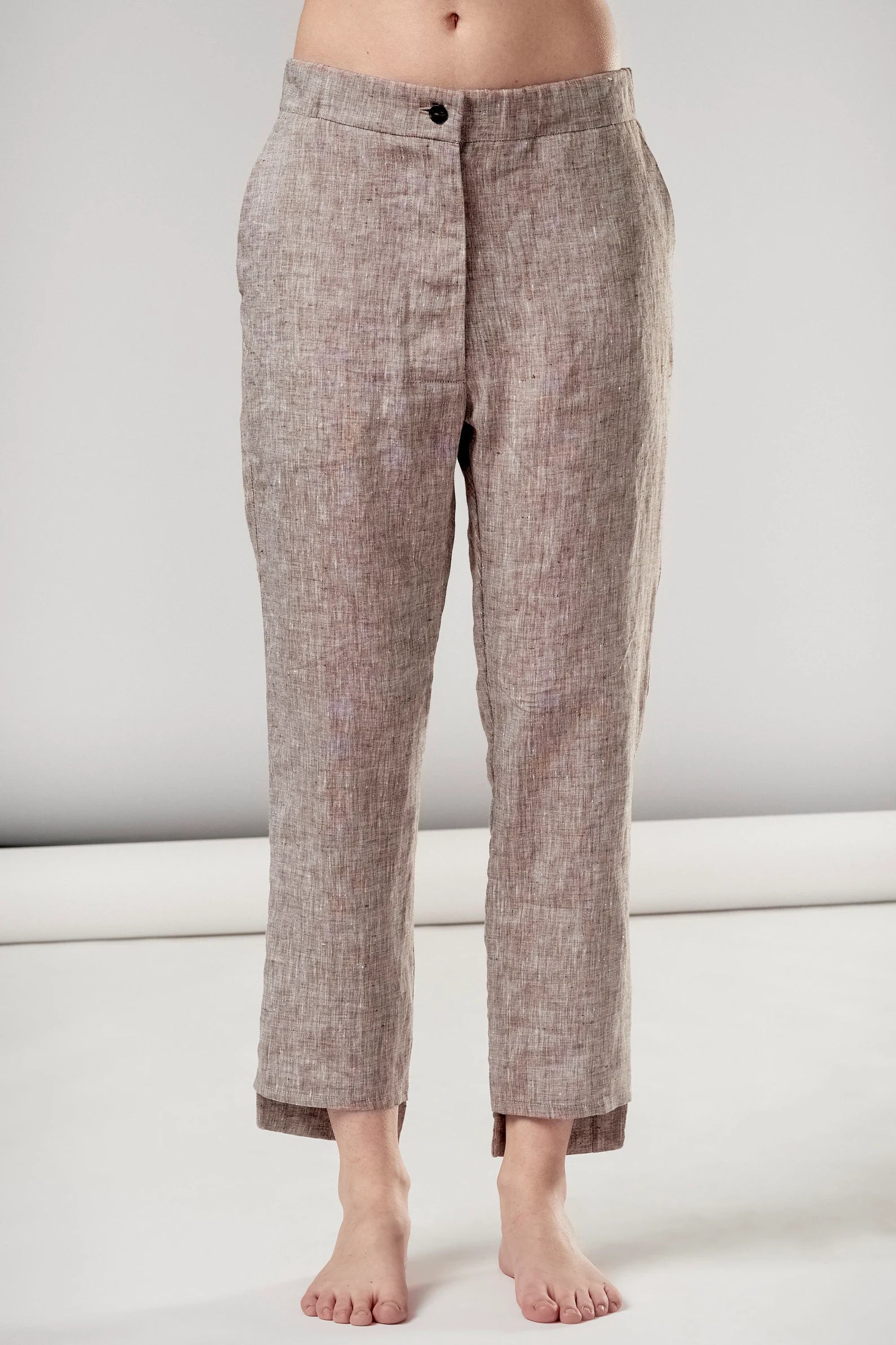 CROPPED LINEN PANTS