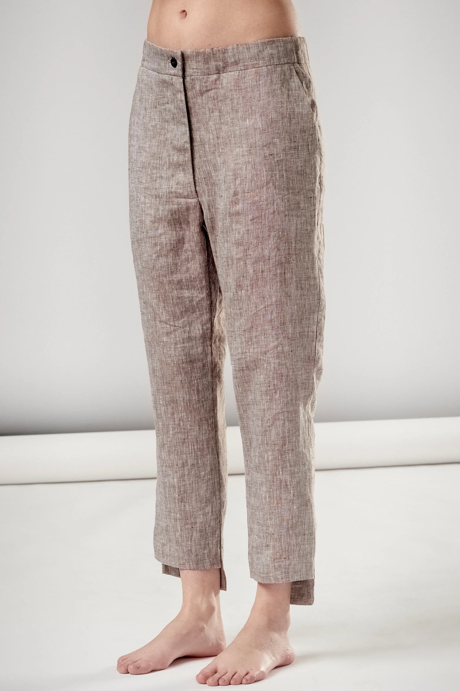 CROPPED LINEN PANTS