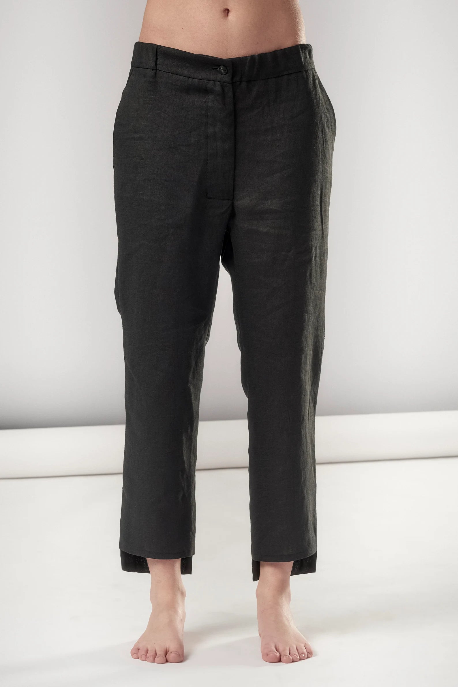 CROPPED LINEN PANTS